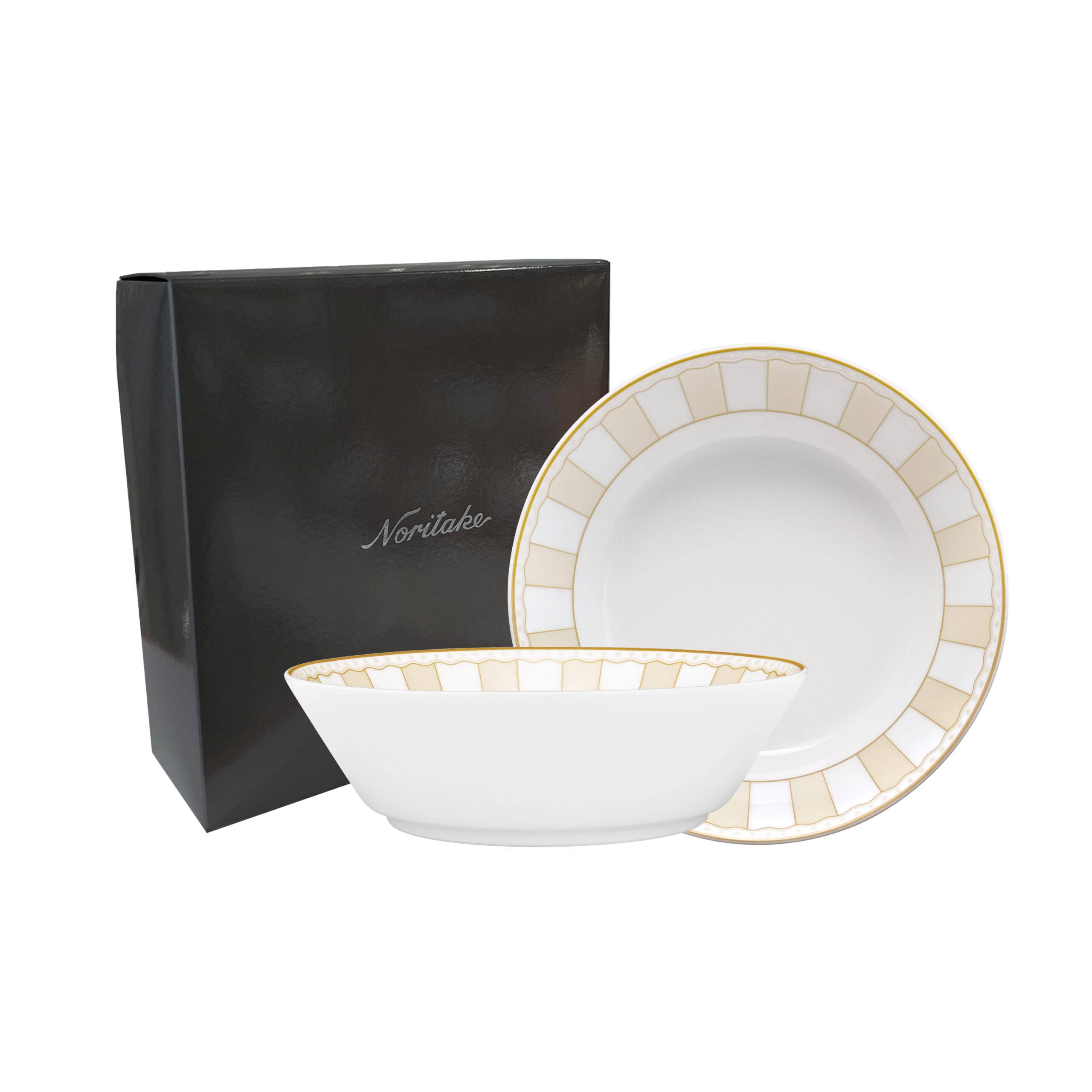 Noritake 2Pcs Soup Plate With Gift Box  – Carnivale Champagne