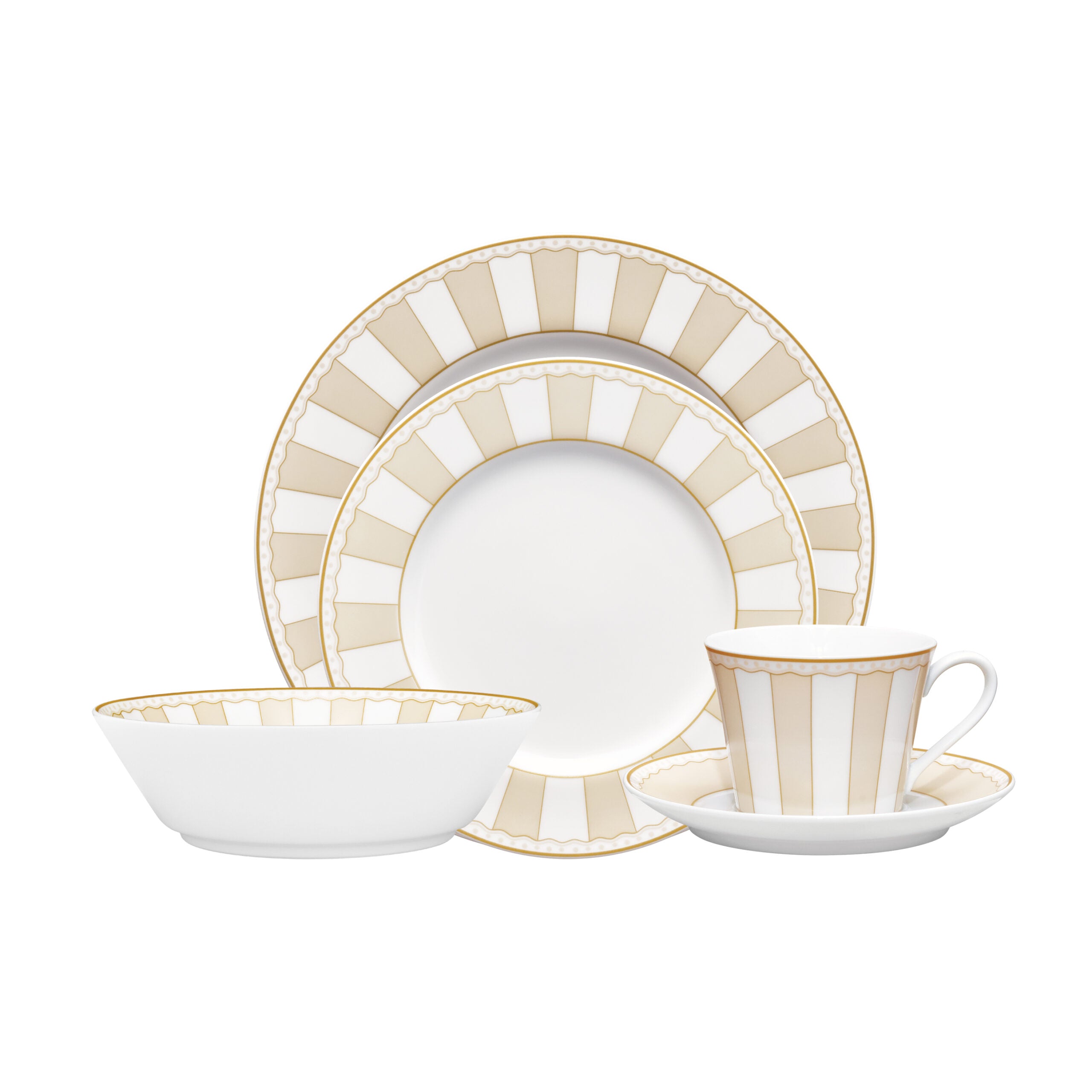 Noritake 47Pcs Dinner & Tea Set for 8 Person - Carnivale Champagne