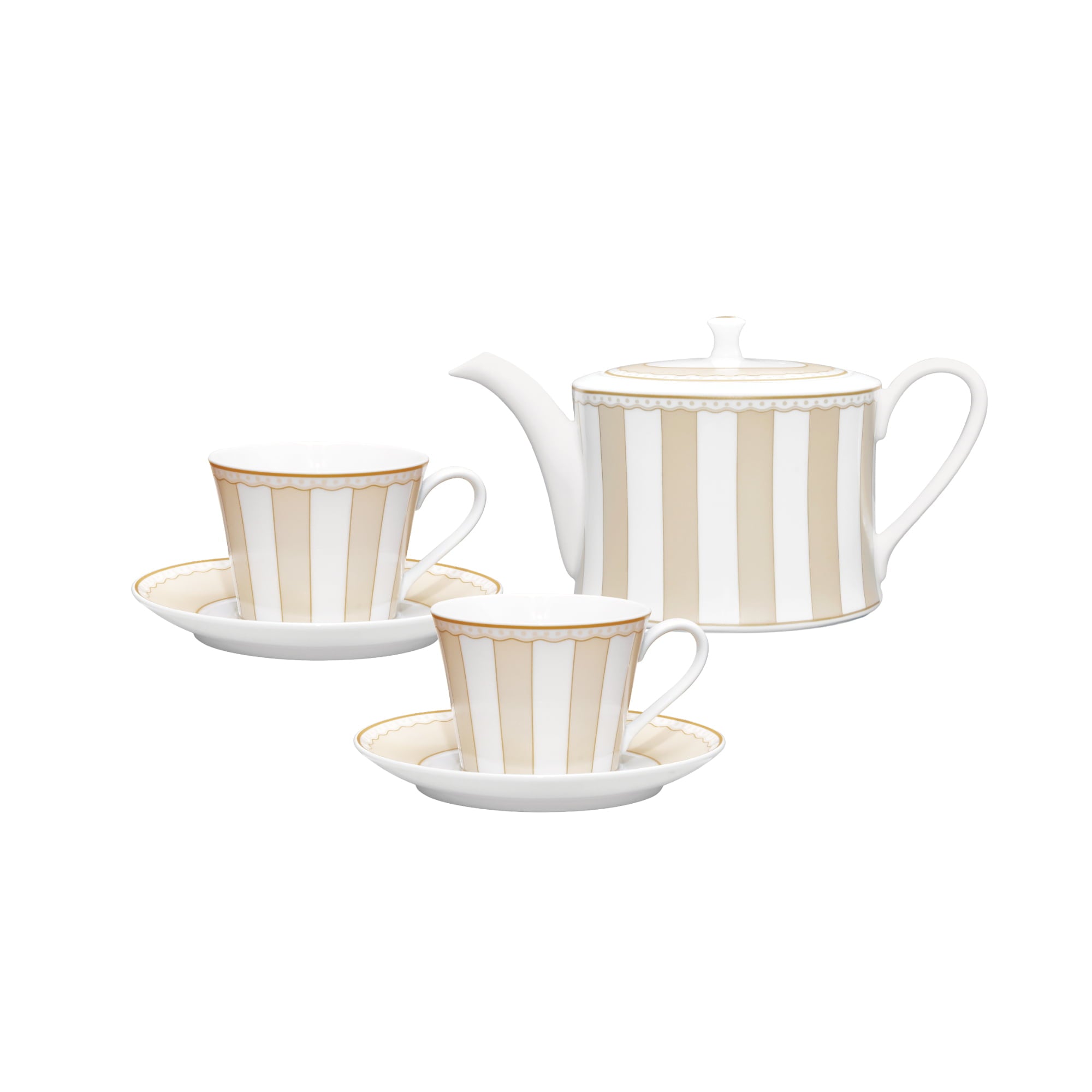 6PCS TEA FOR TWO-CARNIVAL CHAMPAGNE