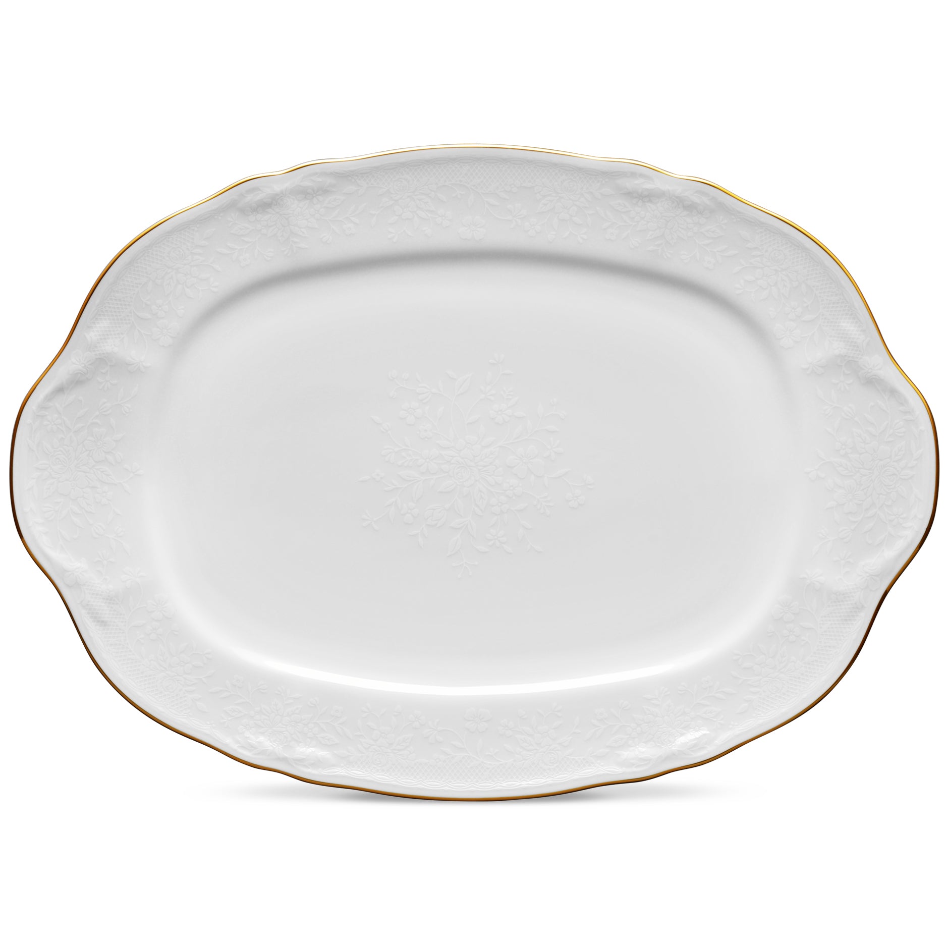 Noritake 33Pcs Dinner Set with Teapot for 6 Person - Princess Bouquet Gold