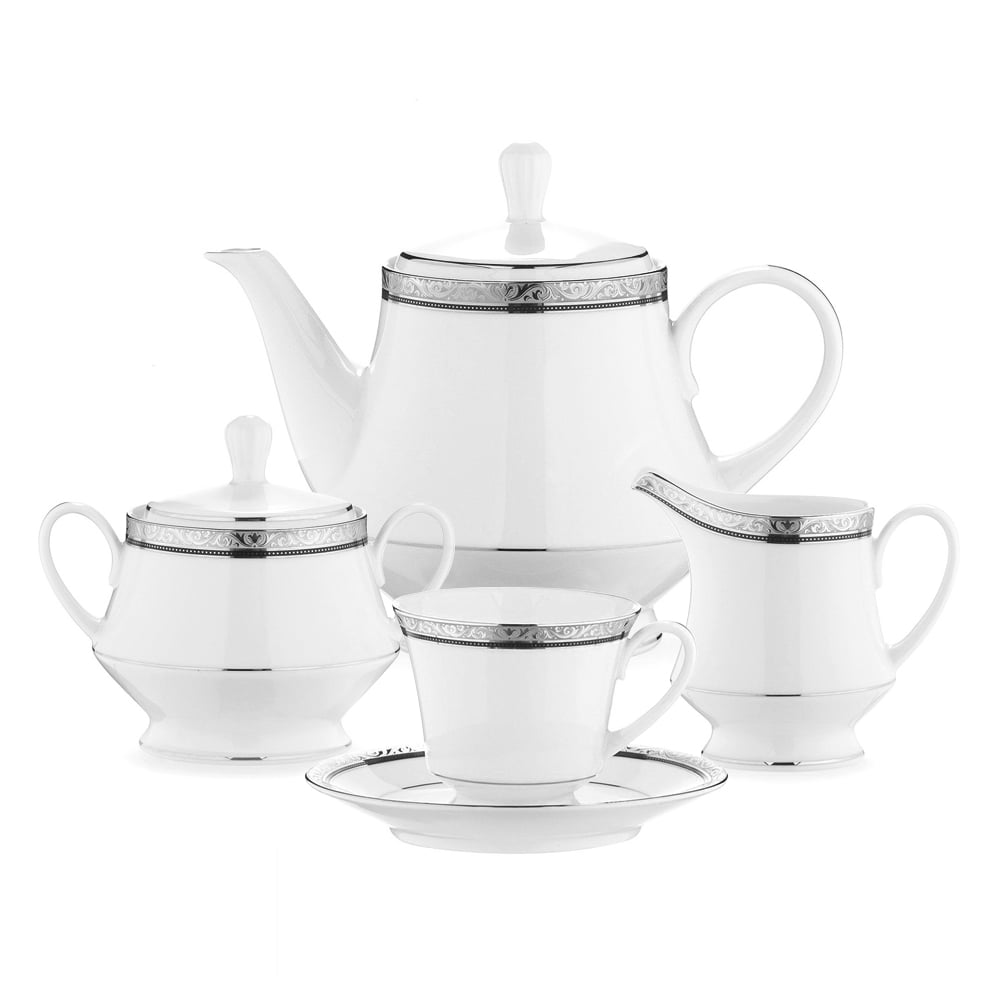 Noritake 17Pcs Tea Set For 6 Persons - Regent Platinum