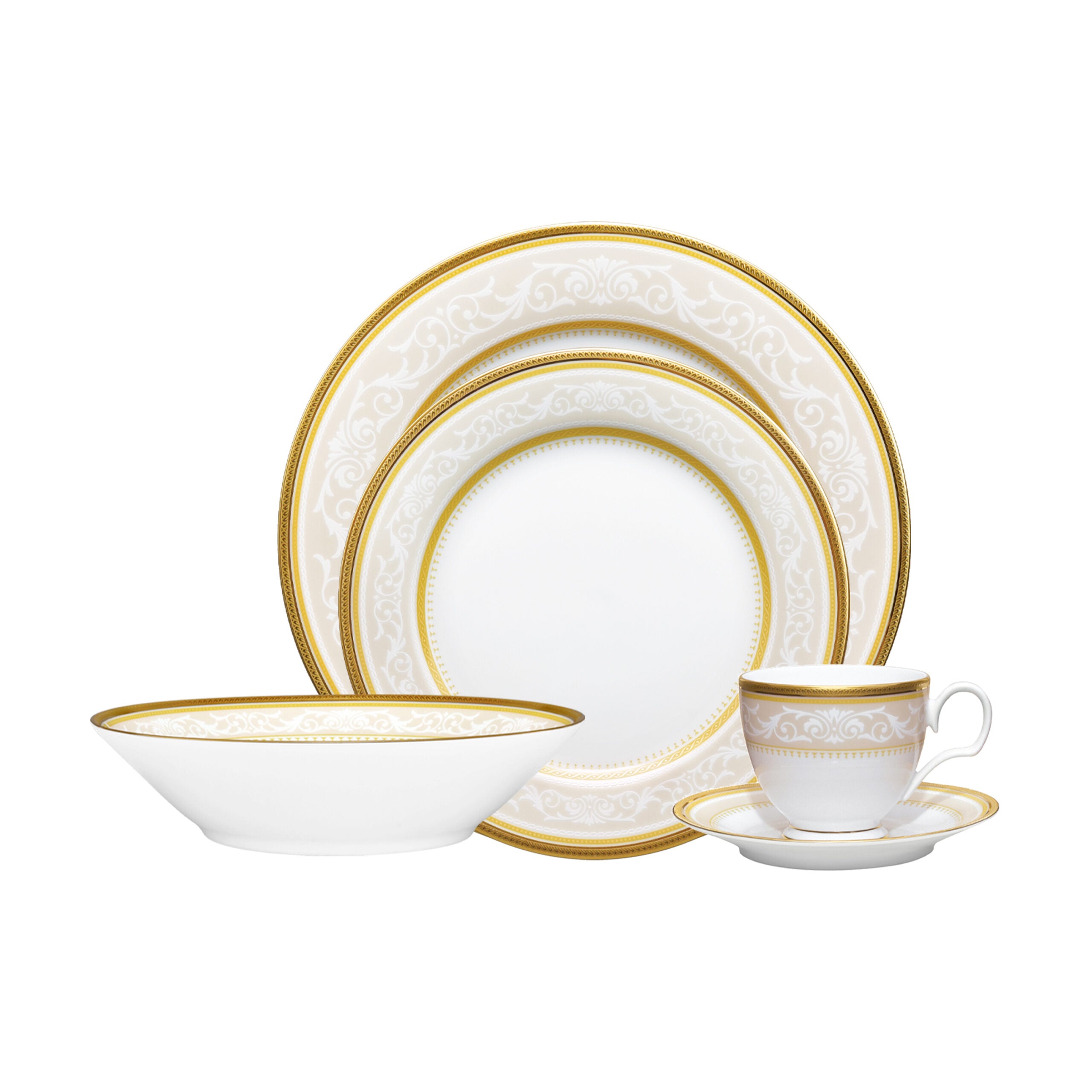 Noritake 37Pcs Dinner & Tea Set For 6 Person - Glendonald Gold