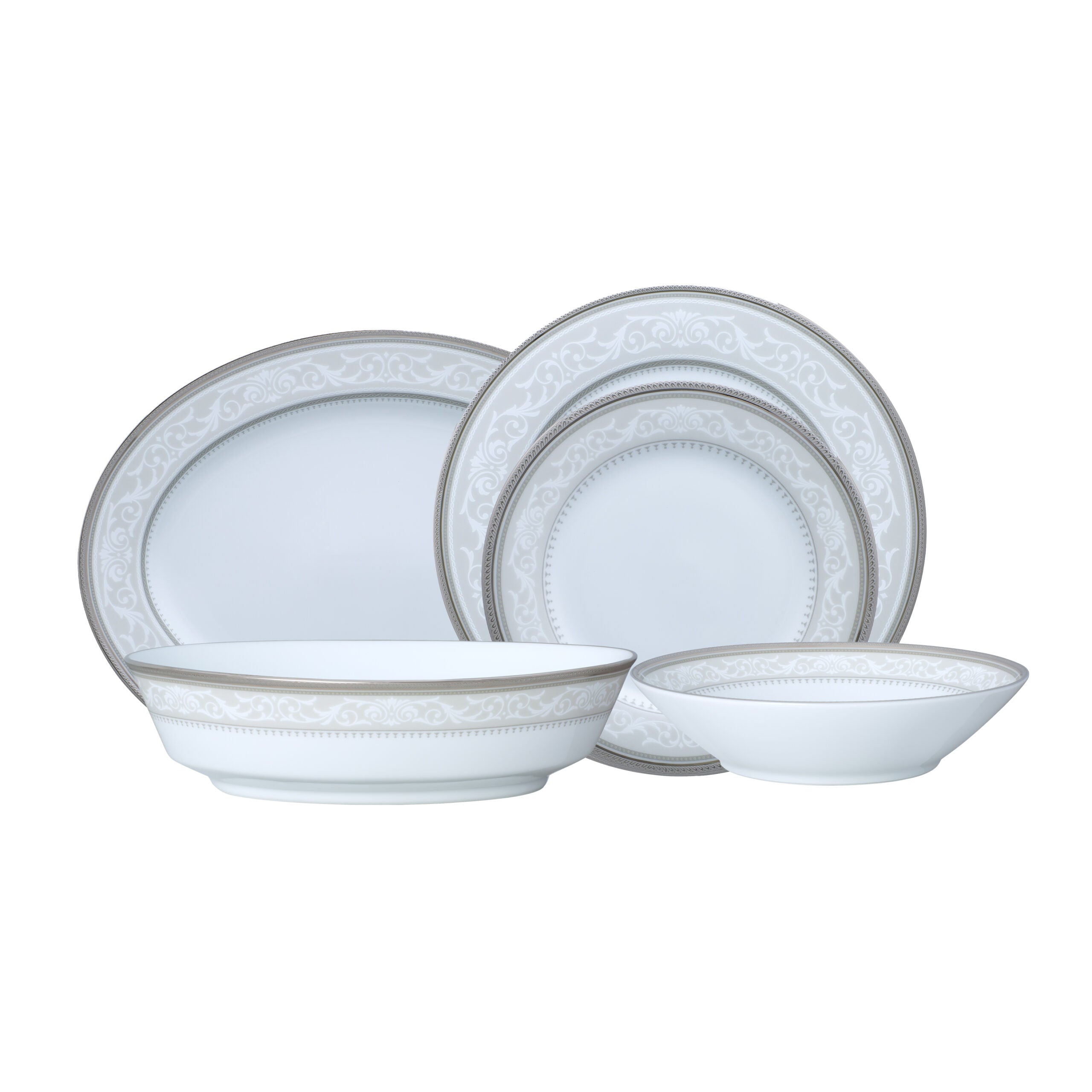 Noritake 20Pcs Dinner Set for 6 Person - Glendonald Platinum
