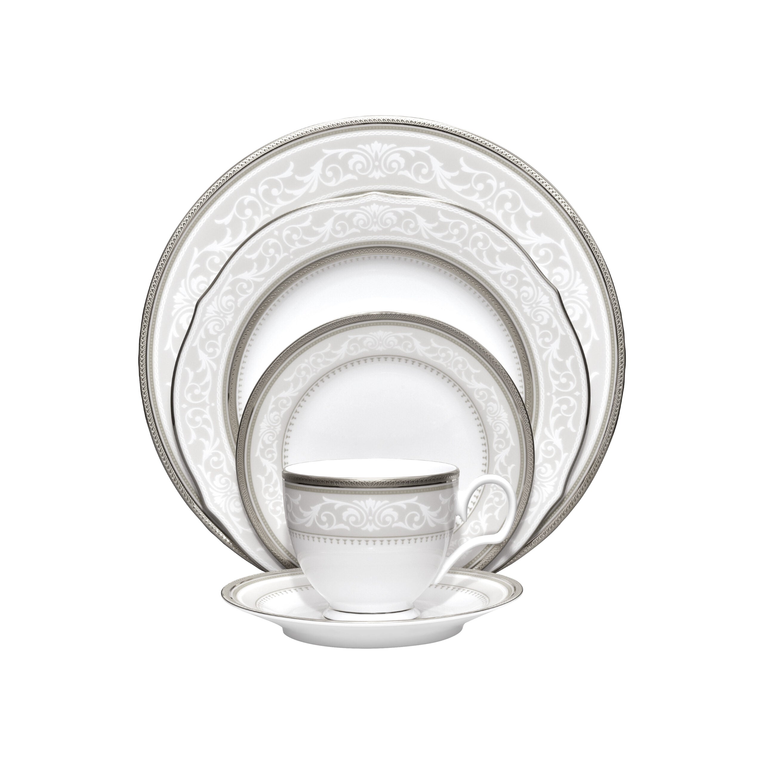 Noritake 96Pcs Dinner & Tea Set for 12 Person - Glendonald Platinum