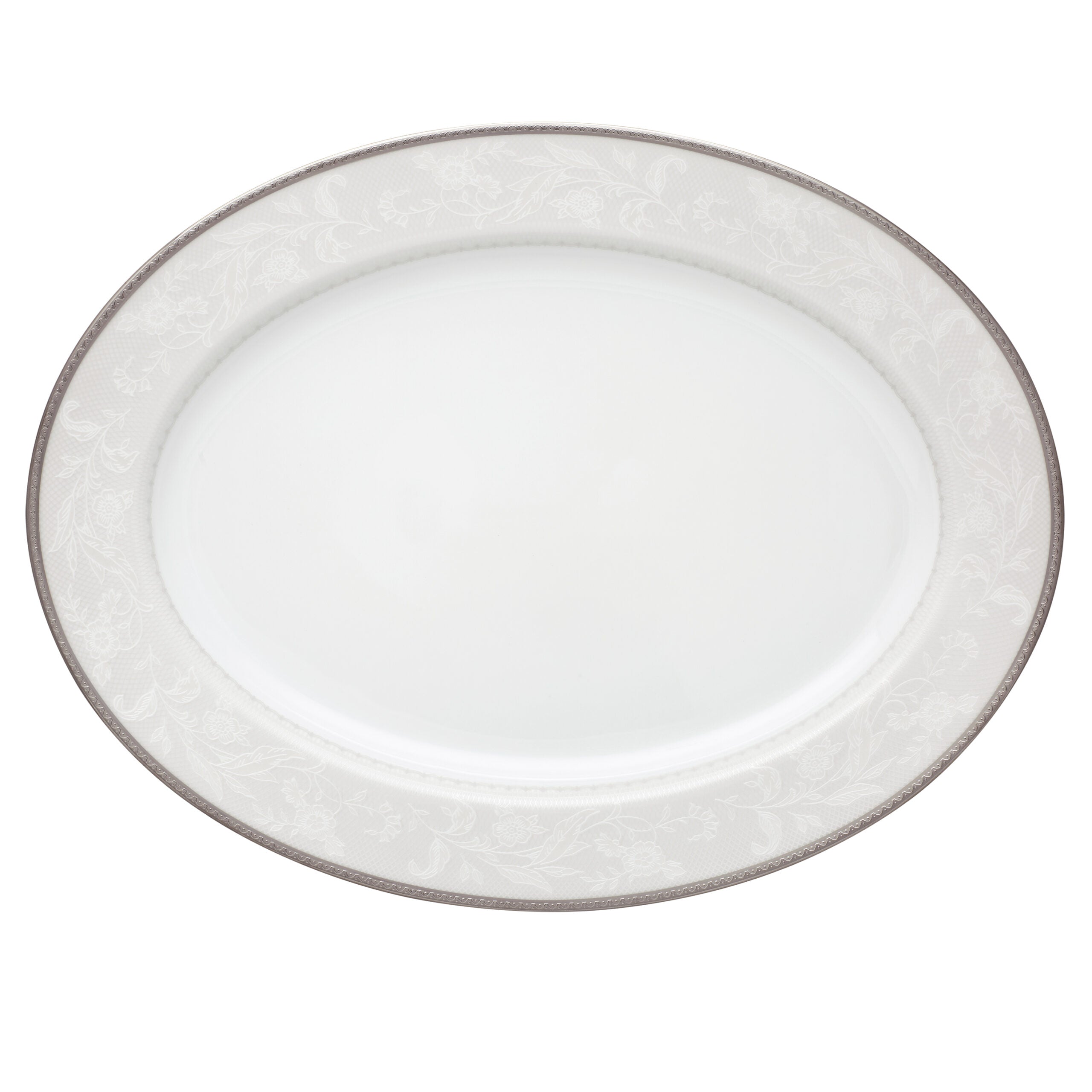 Noritake 96Pcs Dinner & Tea Set for 12 Person - Flanders Platinum