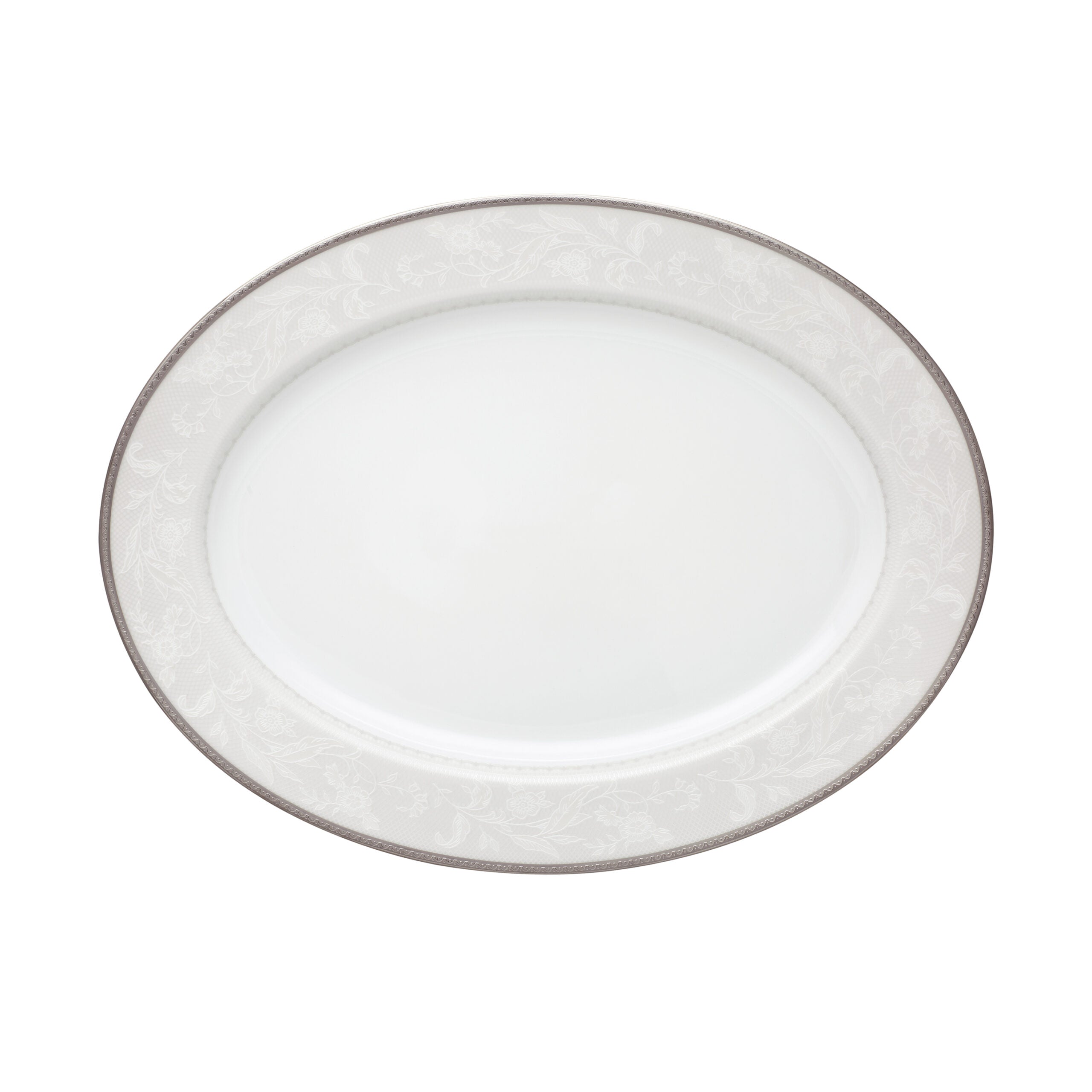 Noritake 33Pcs Dinner Set with Teapot for 6 Person - Flanders Platinum