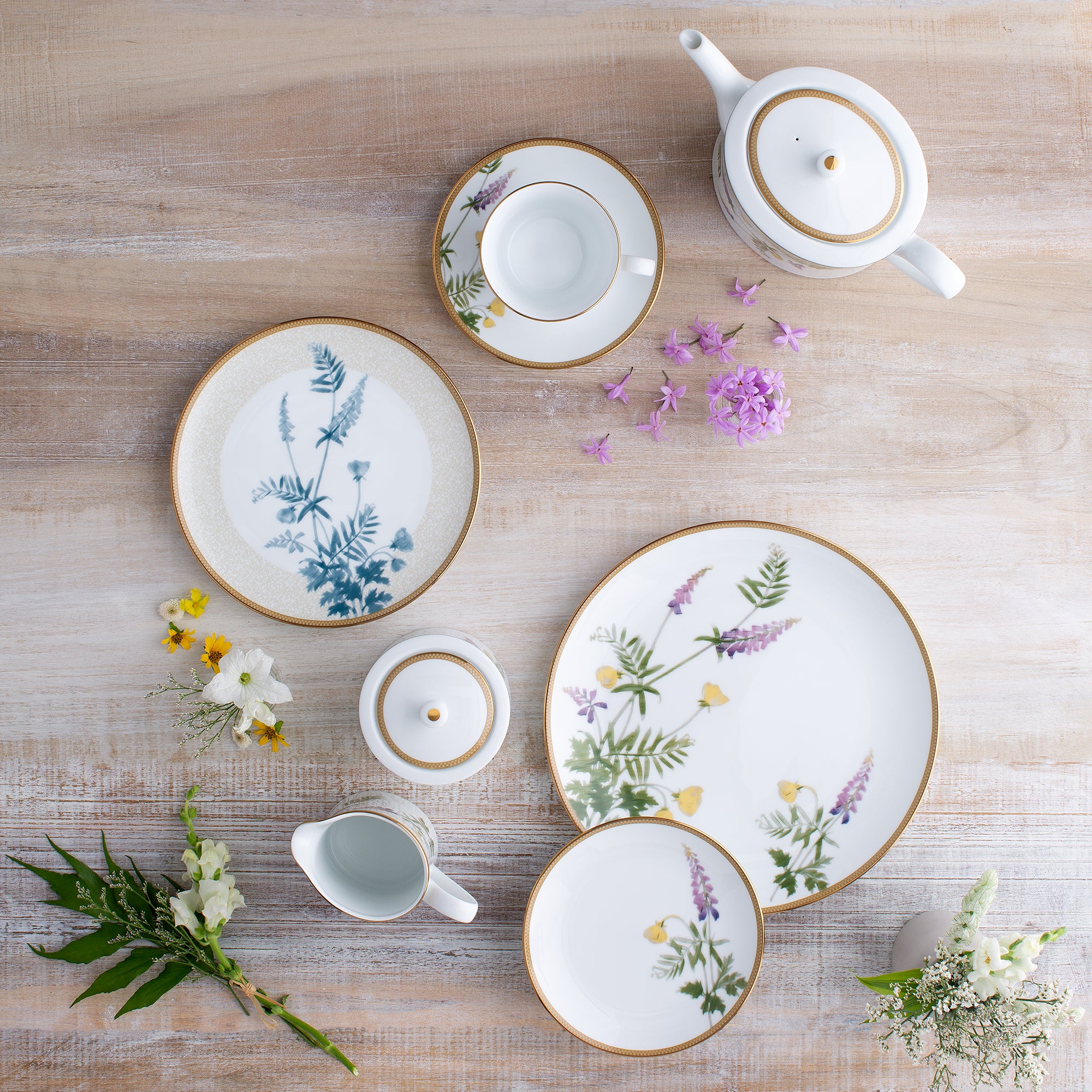 Noritake 96Pcs Dinner & Tea Set for 12 Person - New Morning