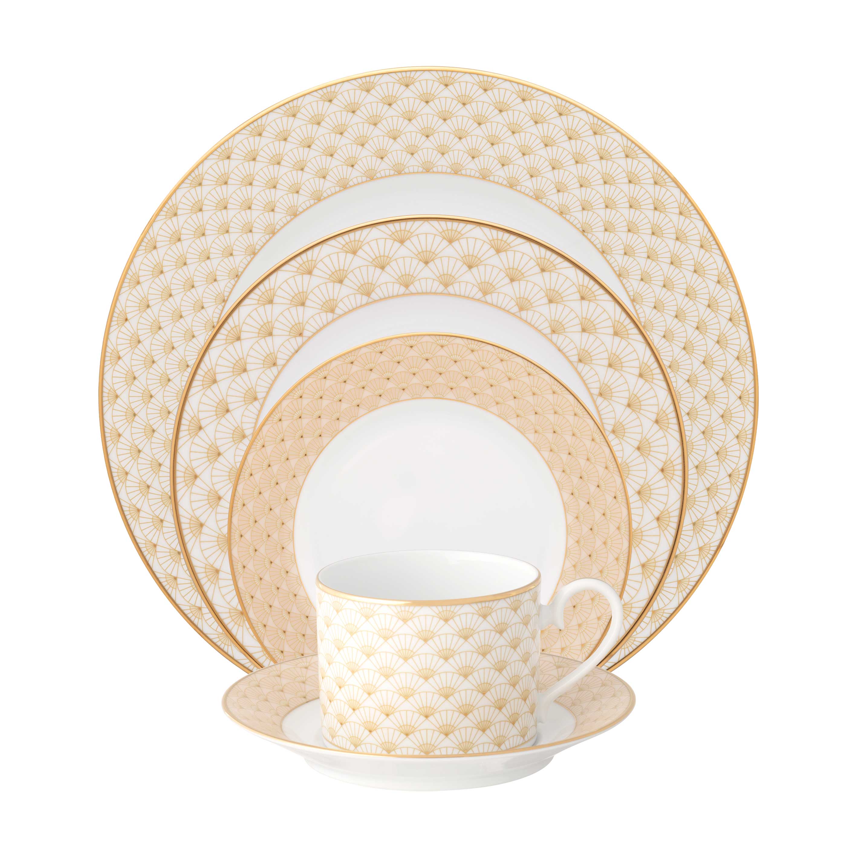 Noritake 96Pcs Dinner & Tea Set for 12 Person - Trocodero Gold