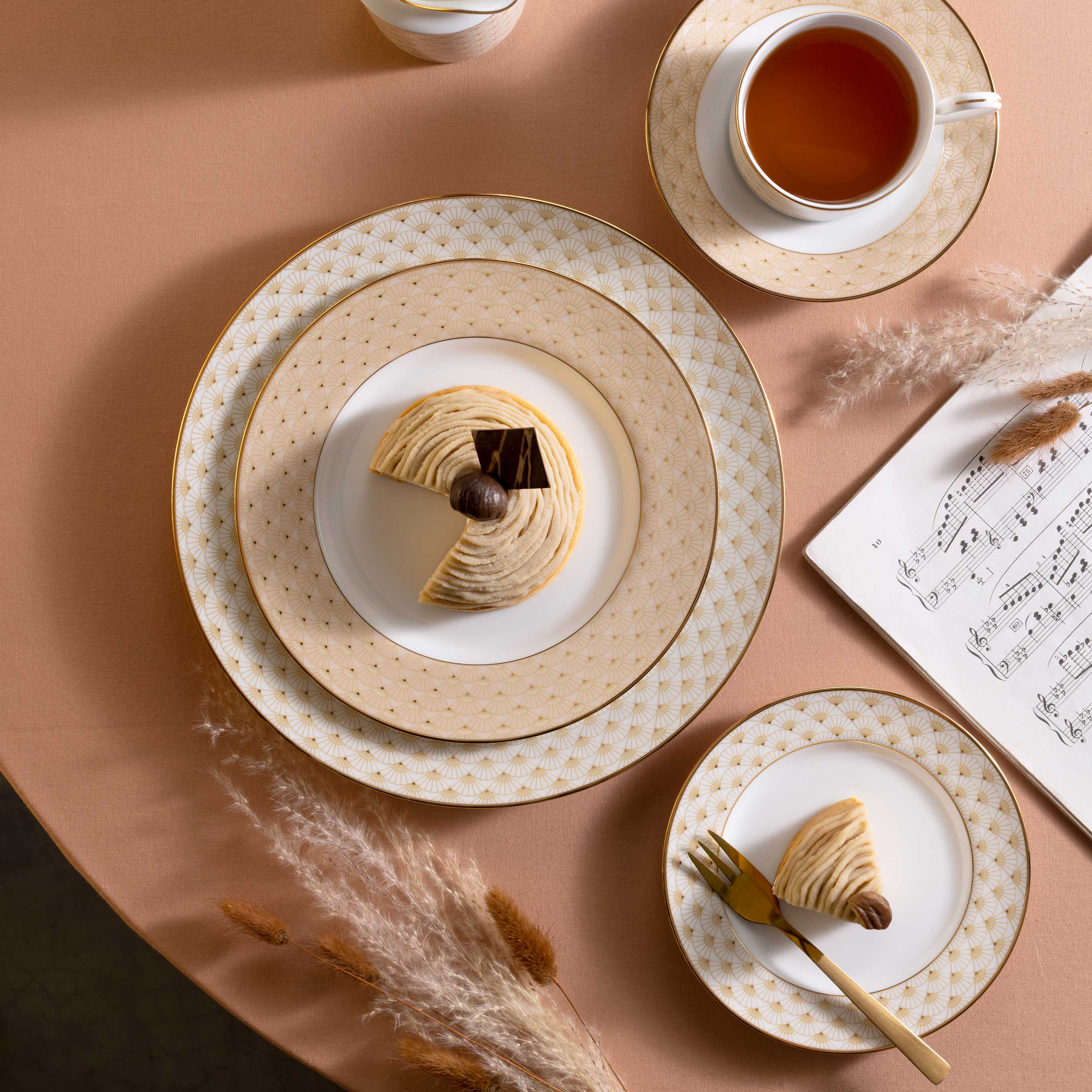 Noritake 47Pcs Dinner & Tea Set for 8 Person – Trocadero Gold