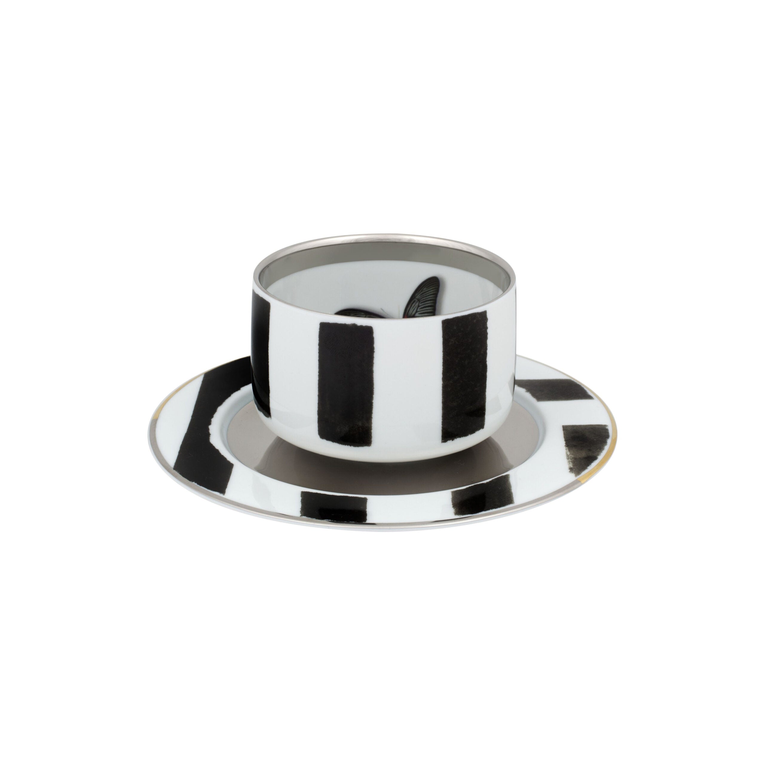 Vista Alegre Teacup & Saucer -Sol Y Sombra