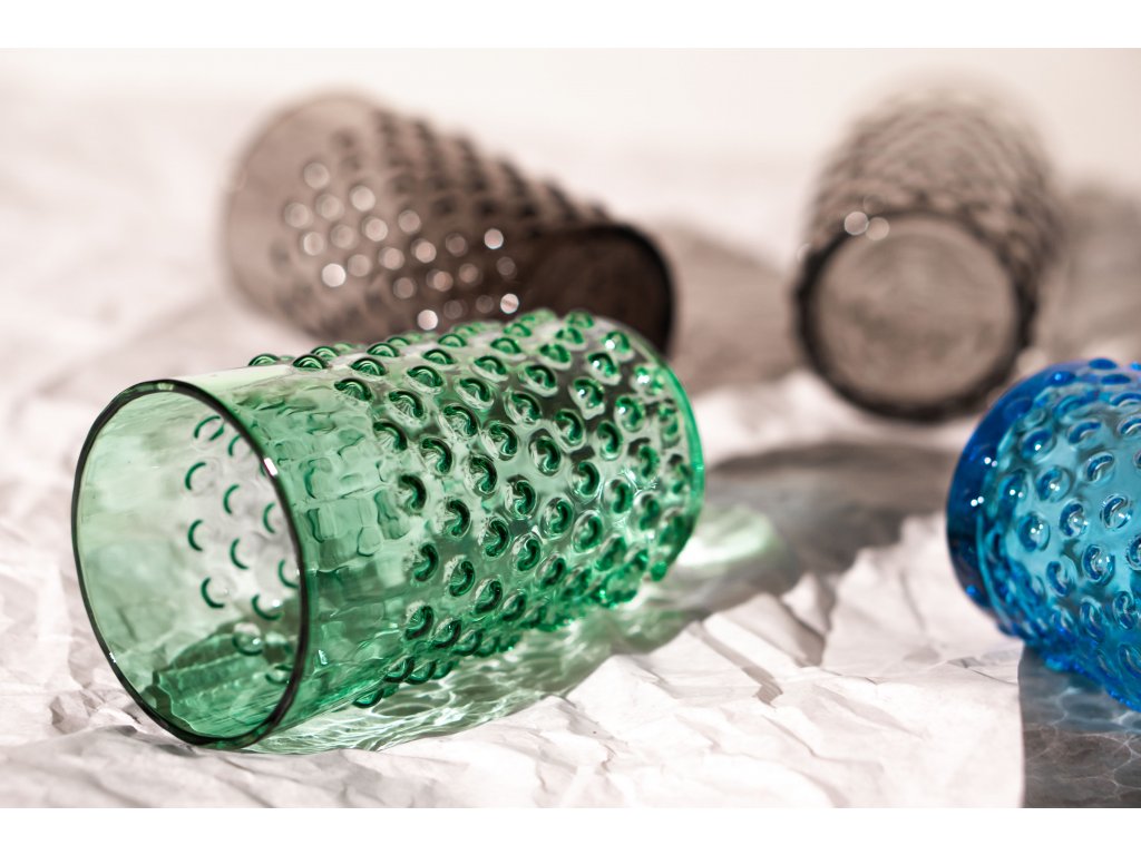 Klimchi Hobnail 6Pcs Tumbler Set 200Ml (Underlay Dark Green )