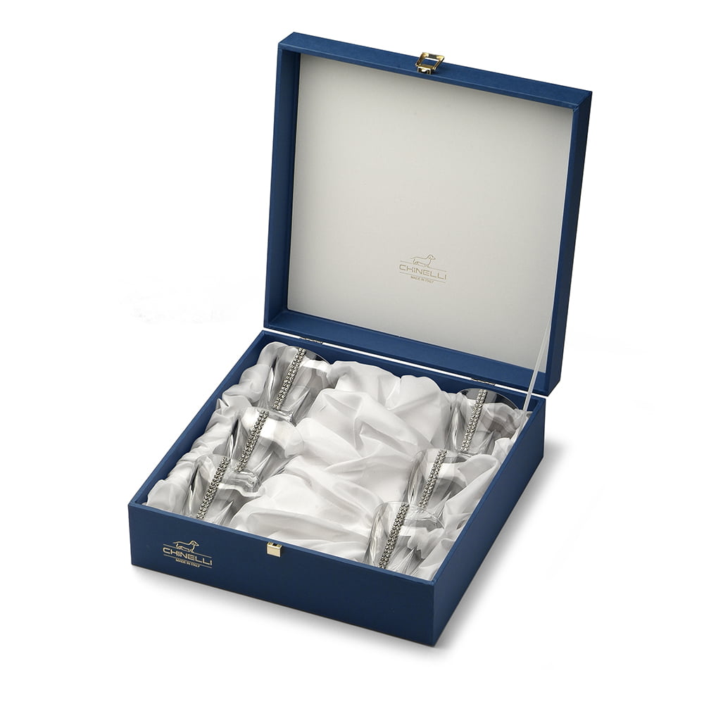 Chinelli Set Of 6 Fusion Crystal Whisky Glasses