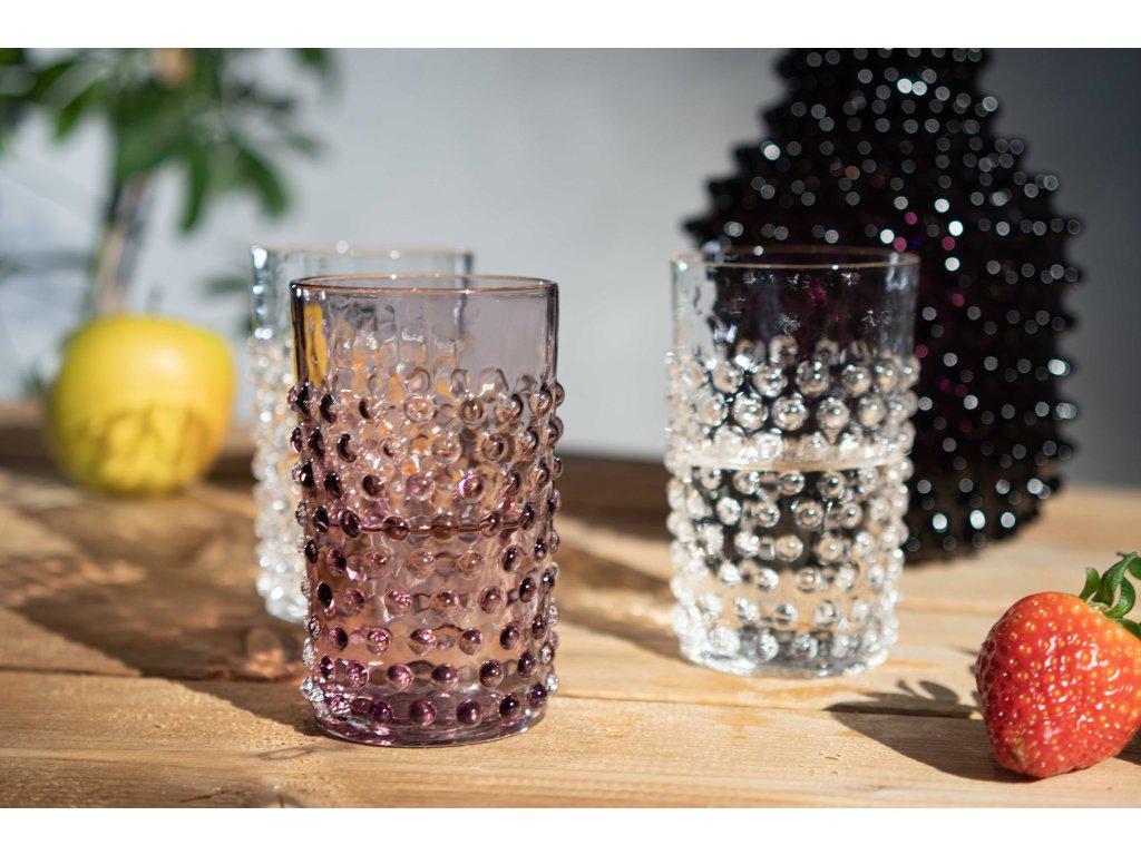 Klimchi Hobnail 6Pcs Tumbler Set 200Ml (Underlay Violet )