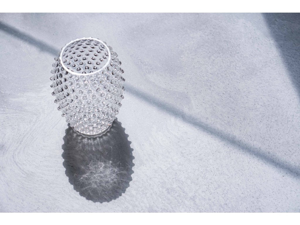 HOBNAIL EGG VASE 23CM (CRYSTSAL)