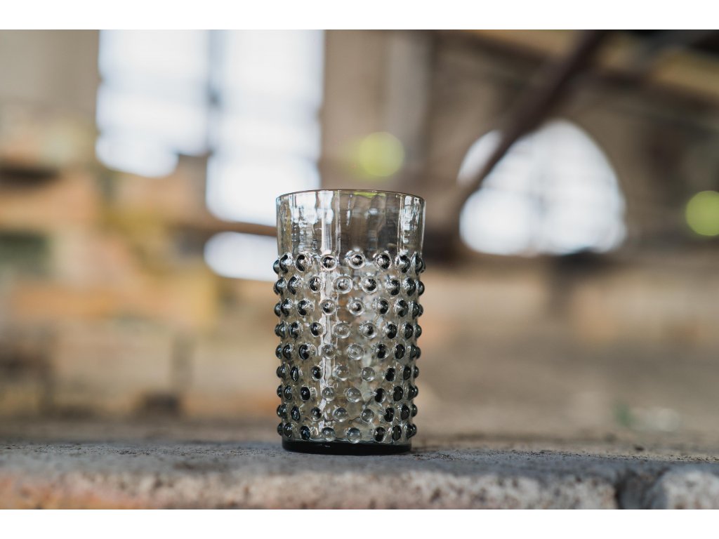 Klimchi Hobnail 6Pcs Tumbler Set 200Ml (Grey Smoke )