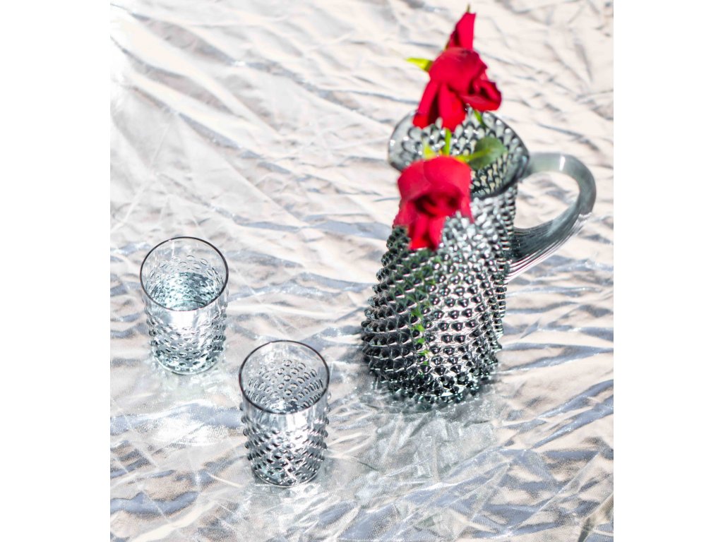 Klimchi Hobnail 6Pcs Tumbler Set 200Ml (Grey Smoke )