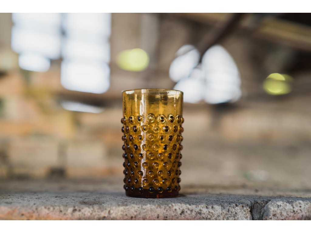 Klimchi Hobnail 6Pcs Tumbler Set 200Ml (Amber)