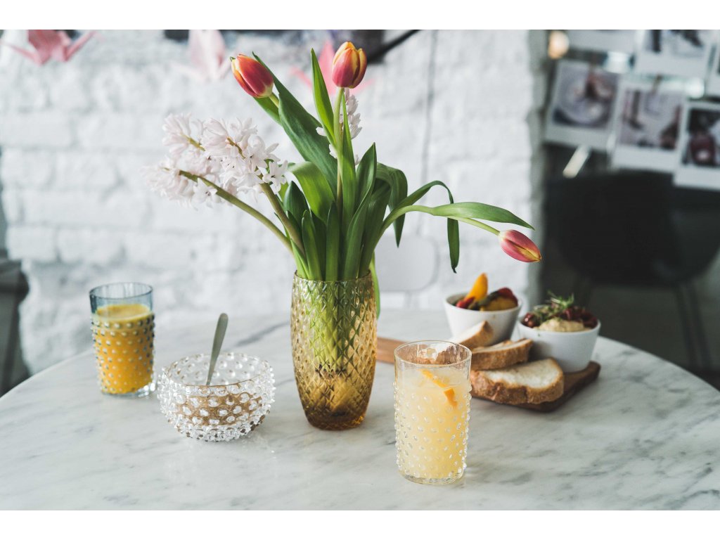 Klimchi Hobnail 6Pcs Tumbler Set 200Ml (Crystal)