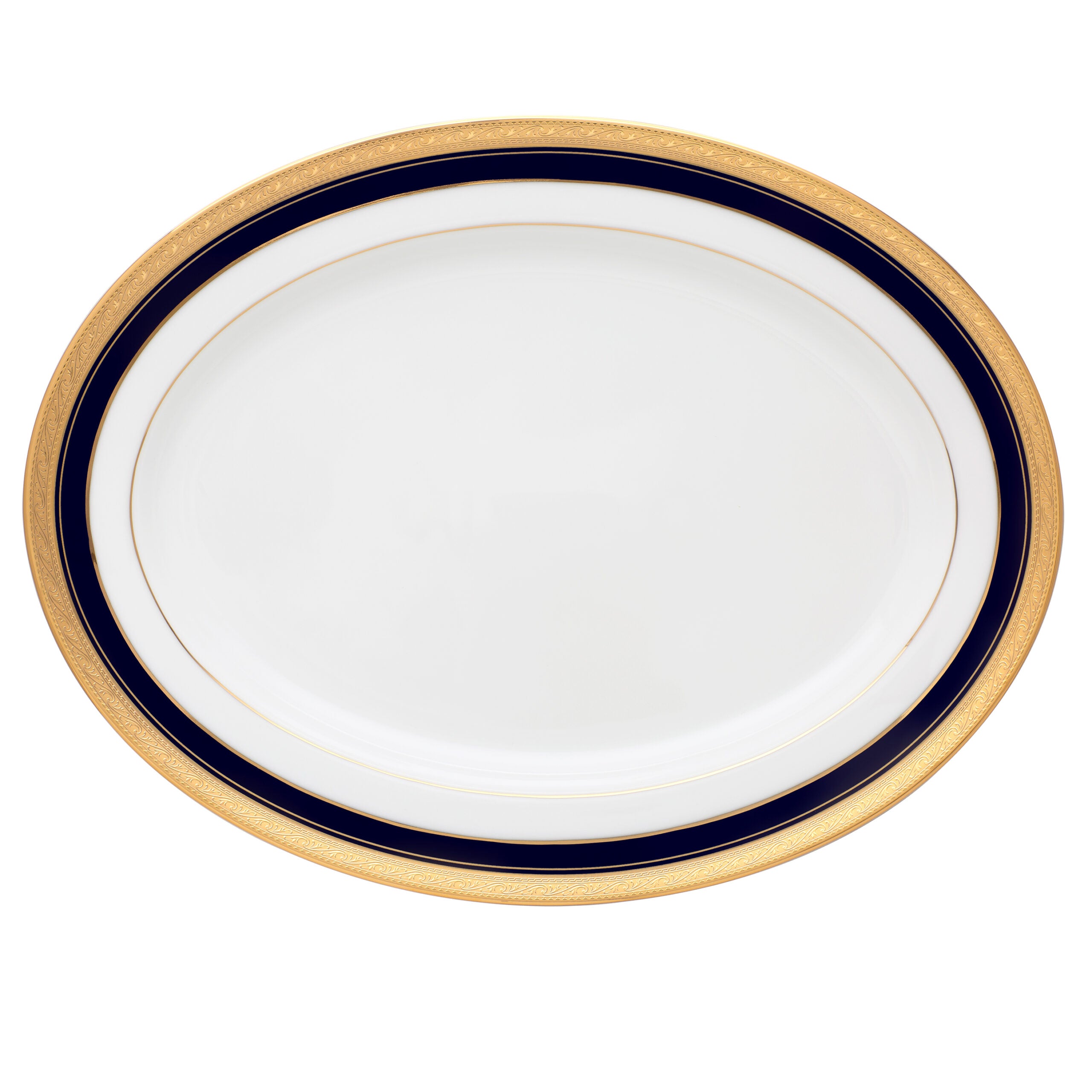 Noritake 33Pcs Dinner Set with Teapot for 6 Person - Crestwood Cobalt Gold