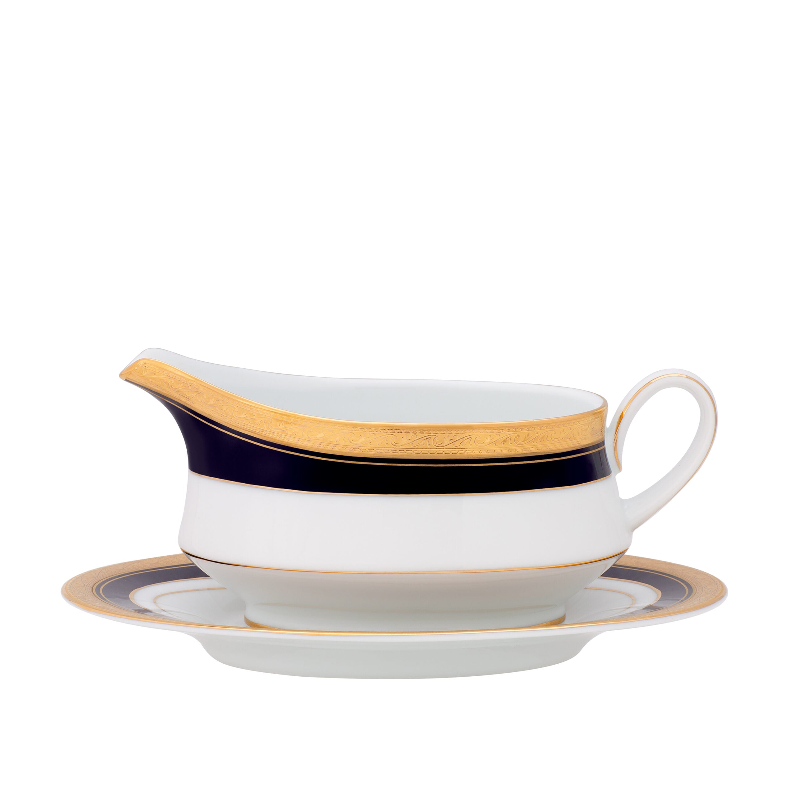 Noritake 96Pcs Dinner & Tea Set for 12 Person - Crestwood Cobalt Gold