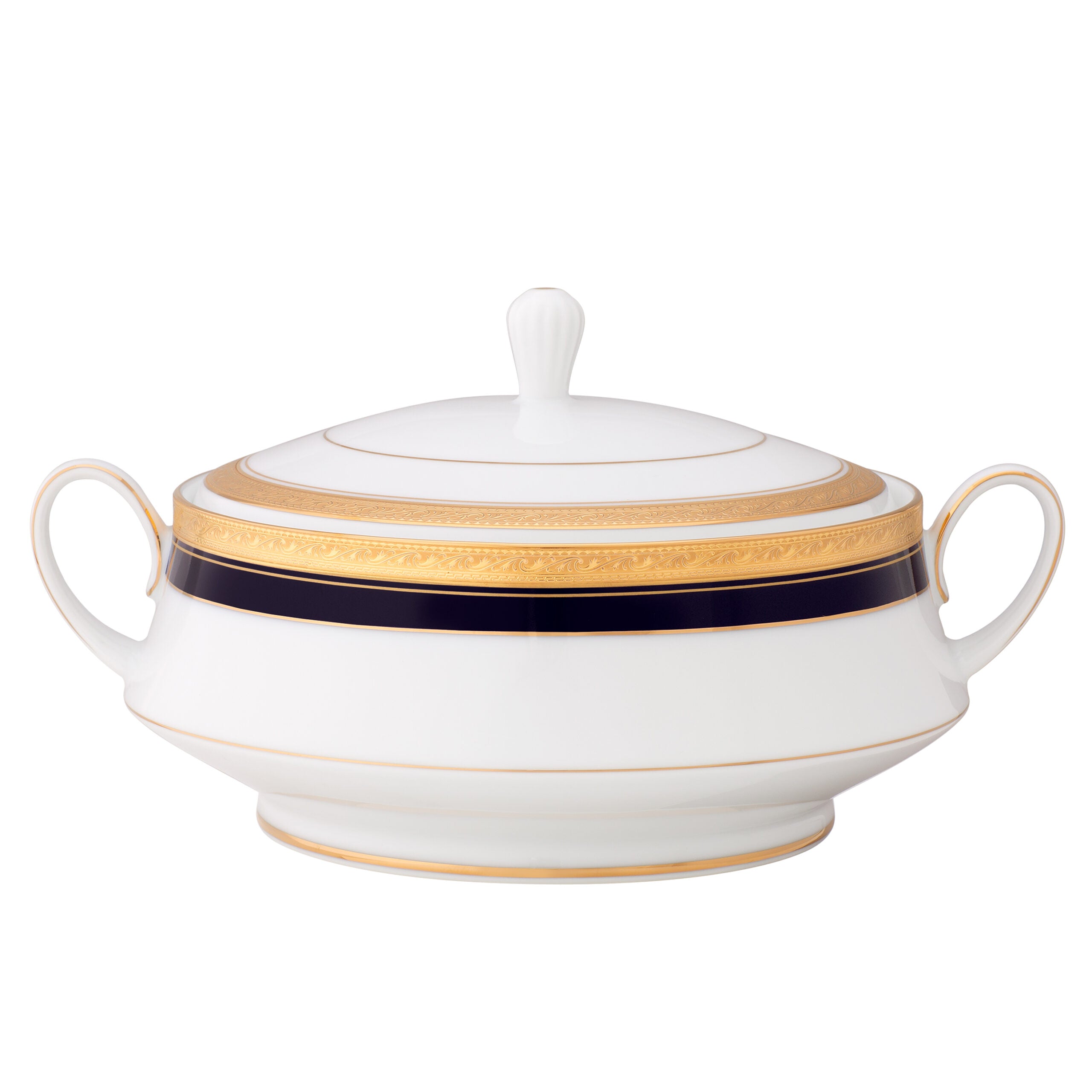 Noritake 96Pcs Dinner & Tea Set for 12 Person - Crestwood Cobalt Gold