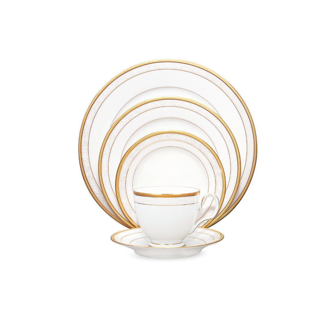 Noritake 96Pcs Dinner & Tea Set for 12Person - Hampshire Gold