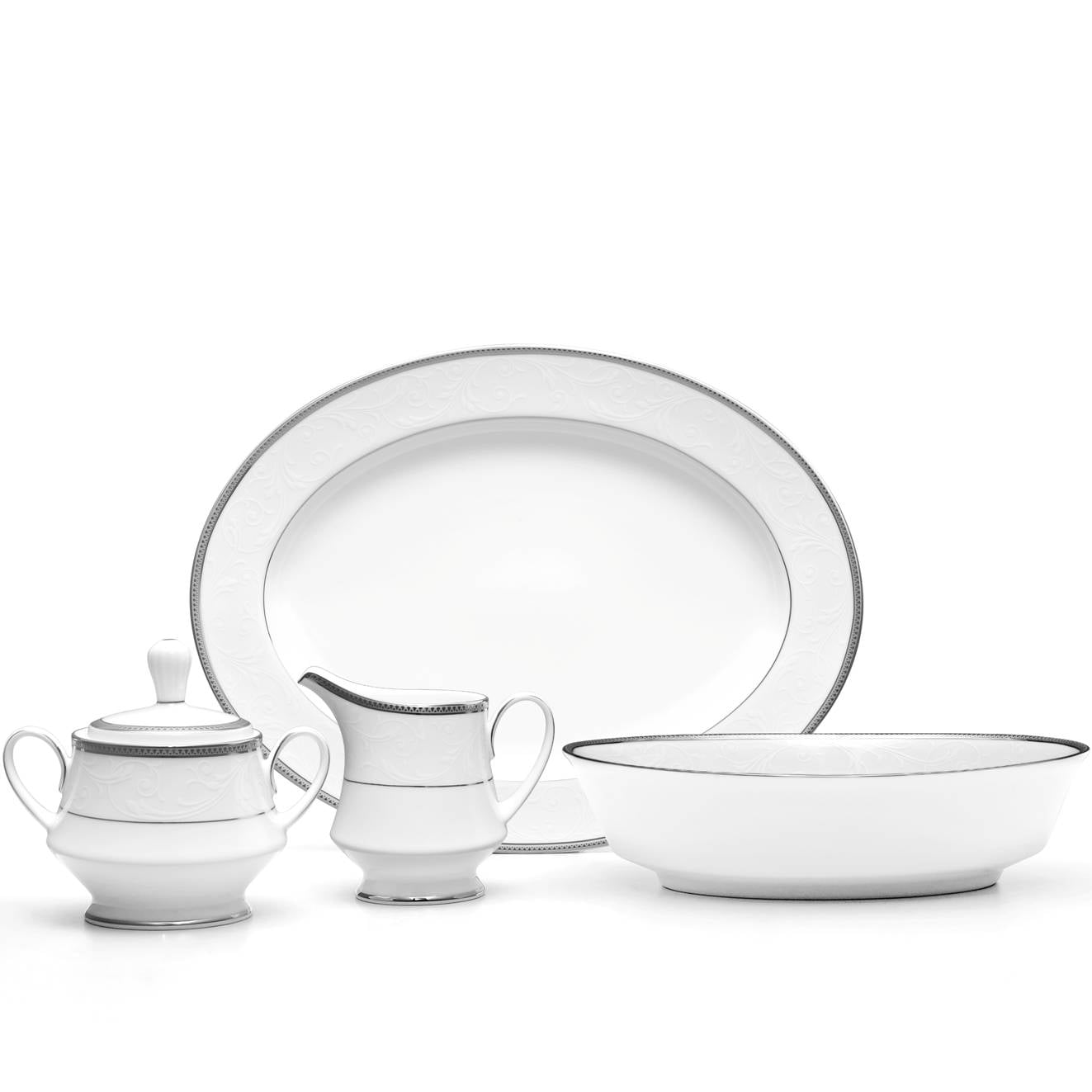 Noritake 9Pcs Dinner & Tea Set for 12 Person - Regina Platinum