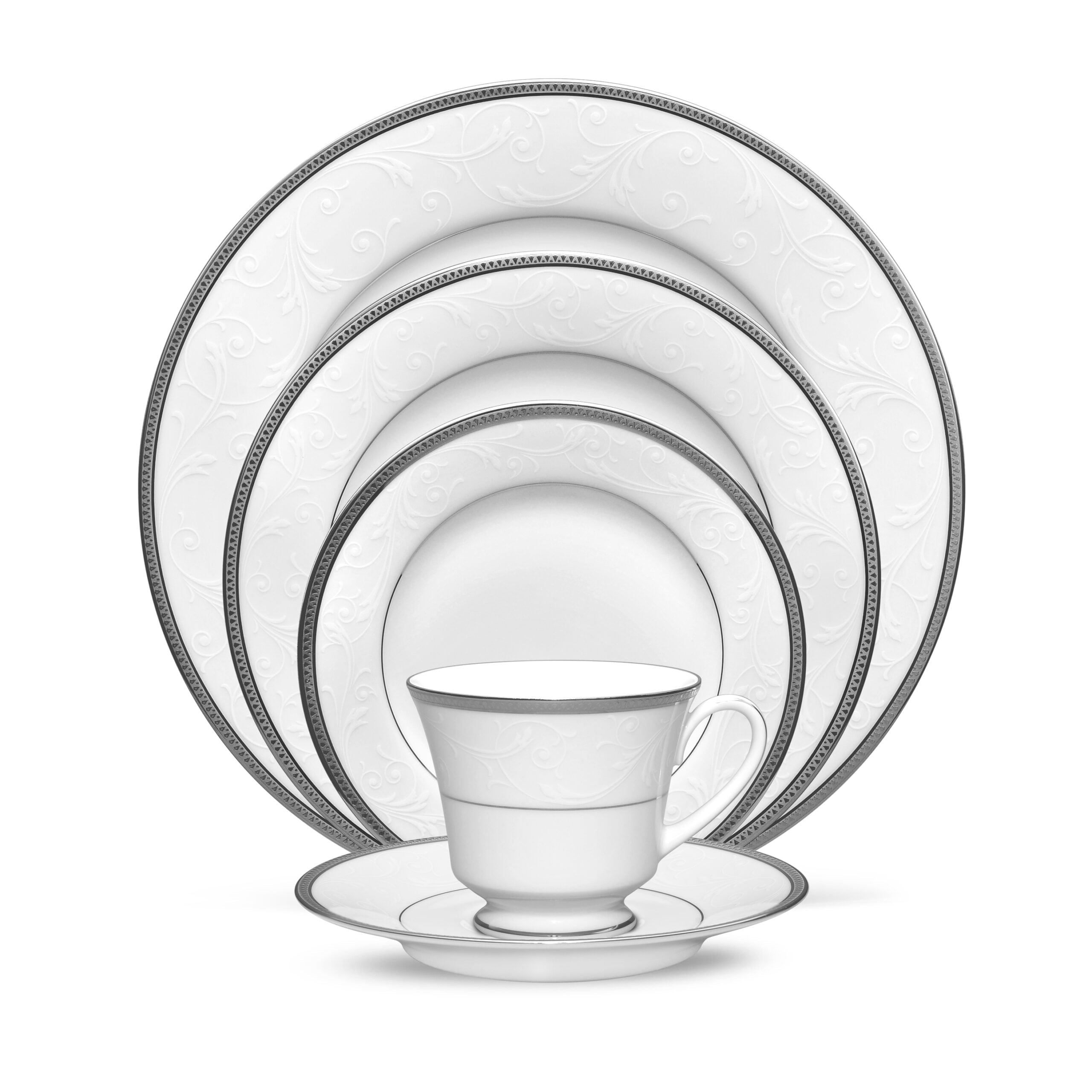 Noritake 9Pcs Dinner & Tea Set for 12 Person - Regina Platinum