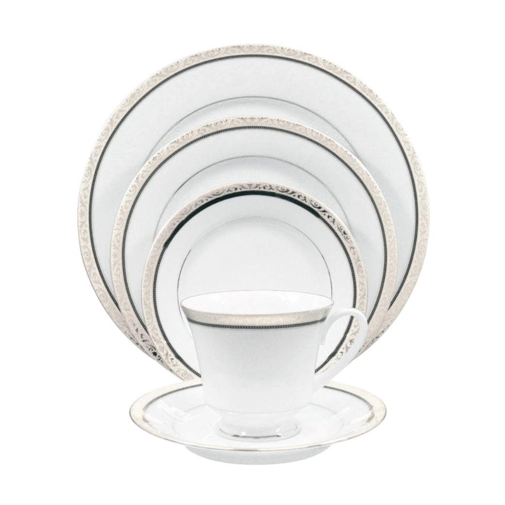 Noritake 96Pcs Dinner & Tea Set for 12 Person - Regent Platinum