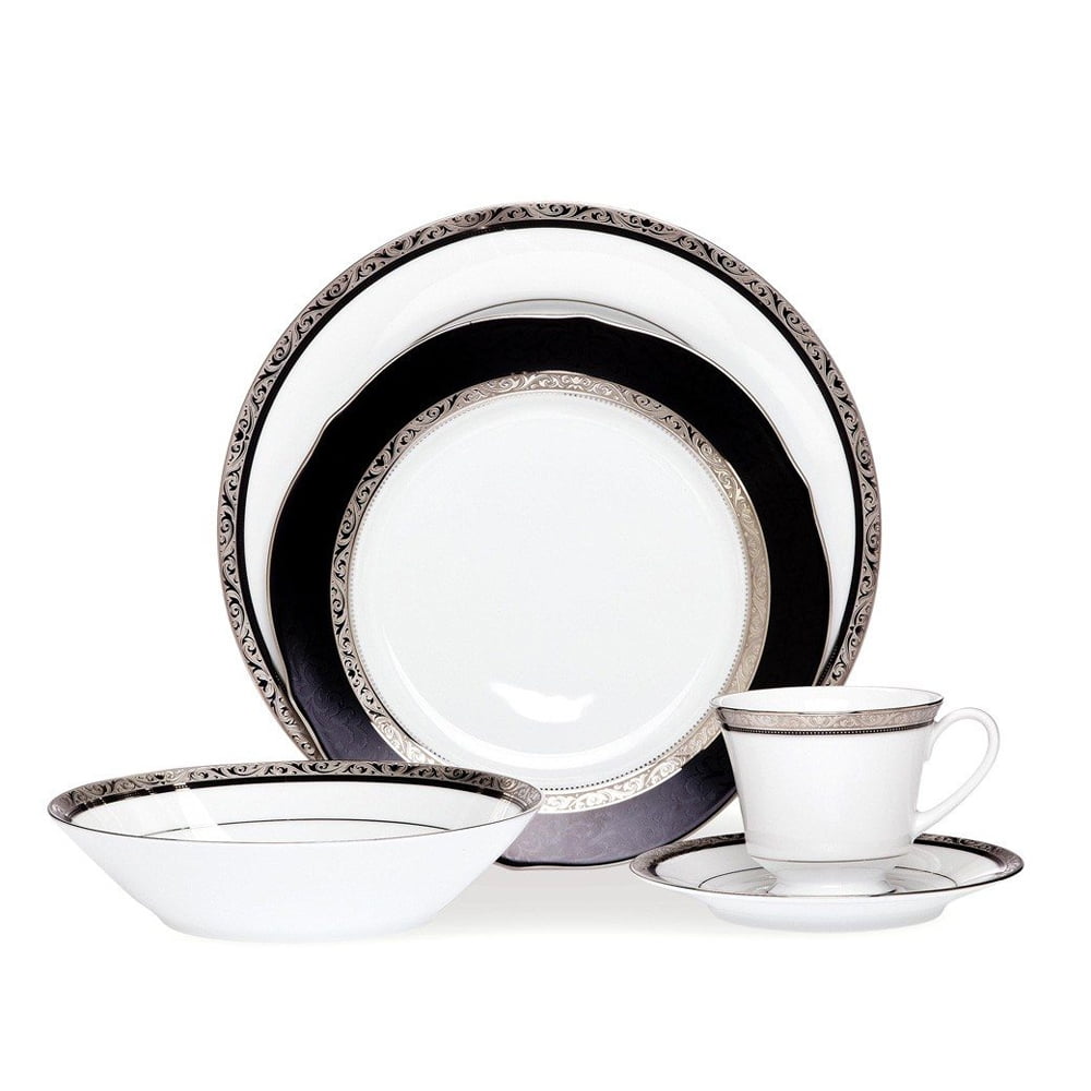 Noritake 20Pcs Dinner Set (Accent Plate) For 4 Person-Regent Platinum