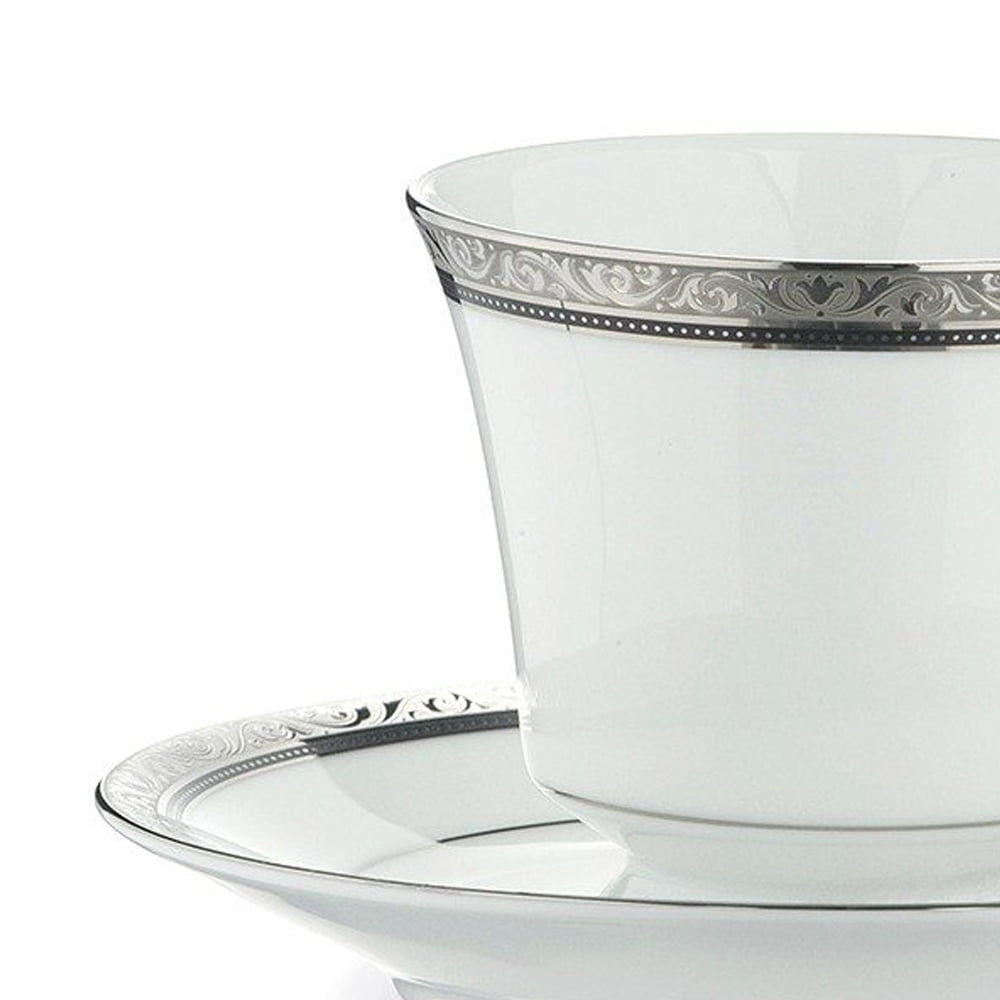 Noritake 33Pcs Dinner Set with Teapot for 6 Person - Regent Platinum