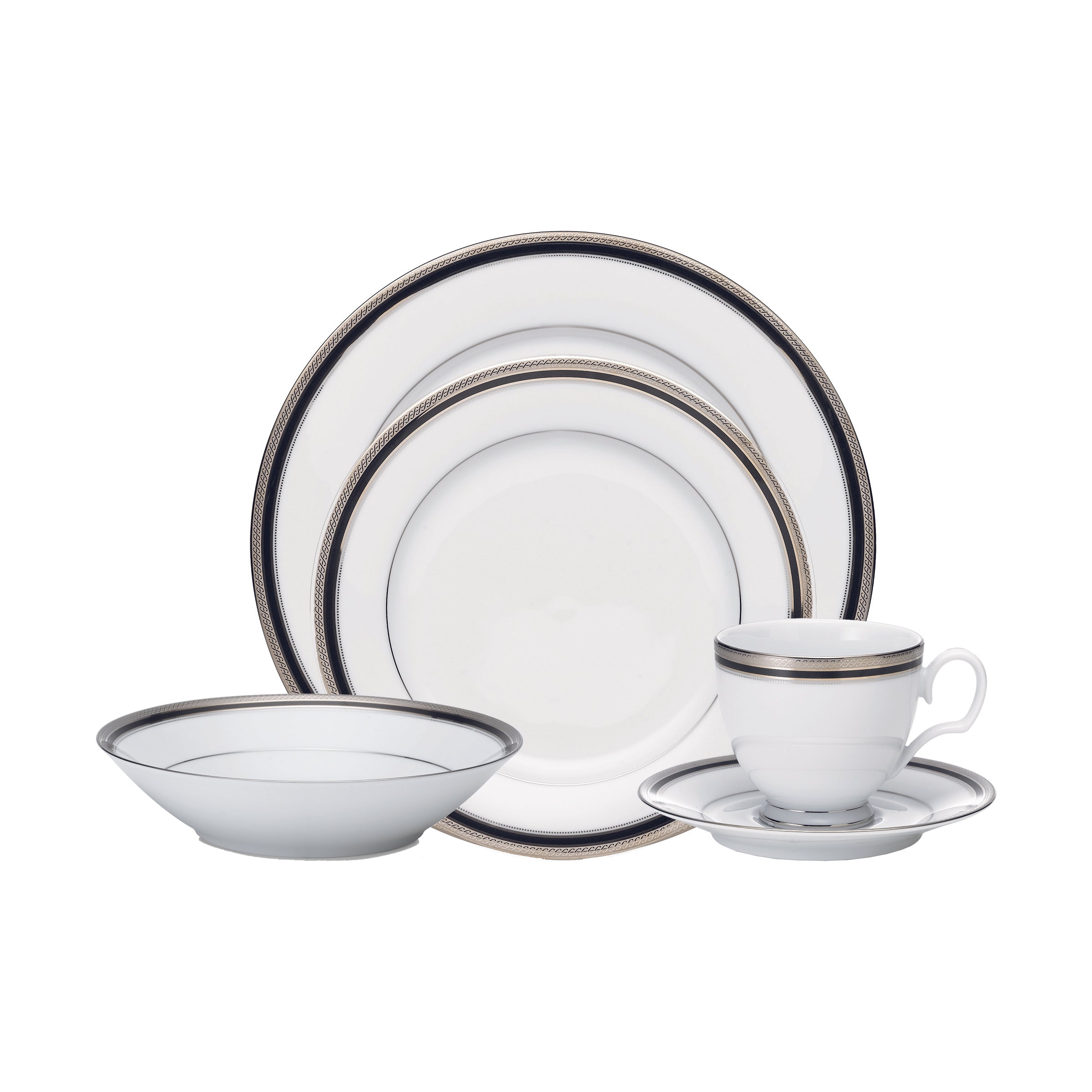 Noritake 47Pcs Dinner & Tea Set for 8 Person – Austin Platinum