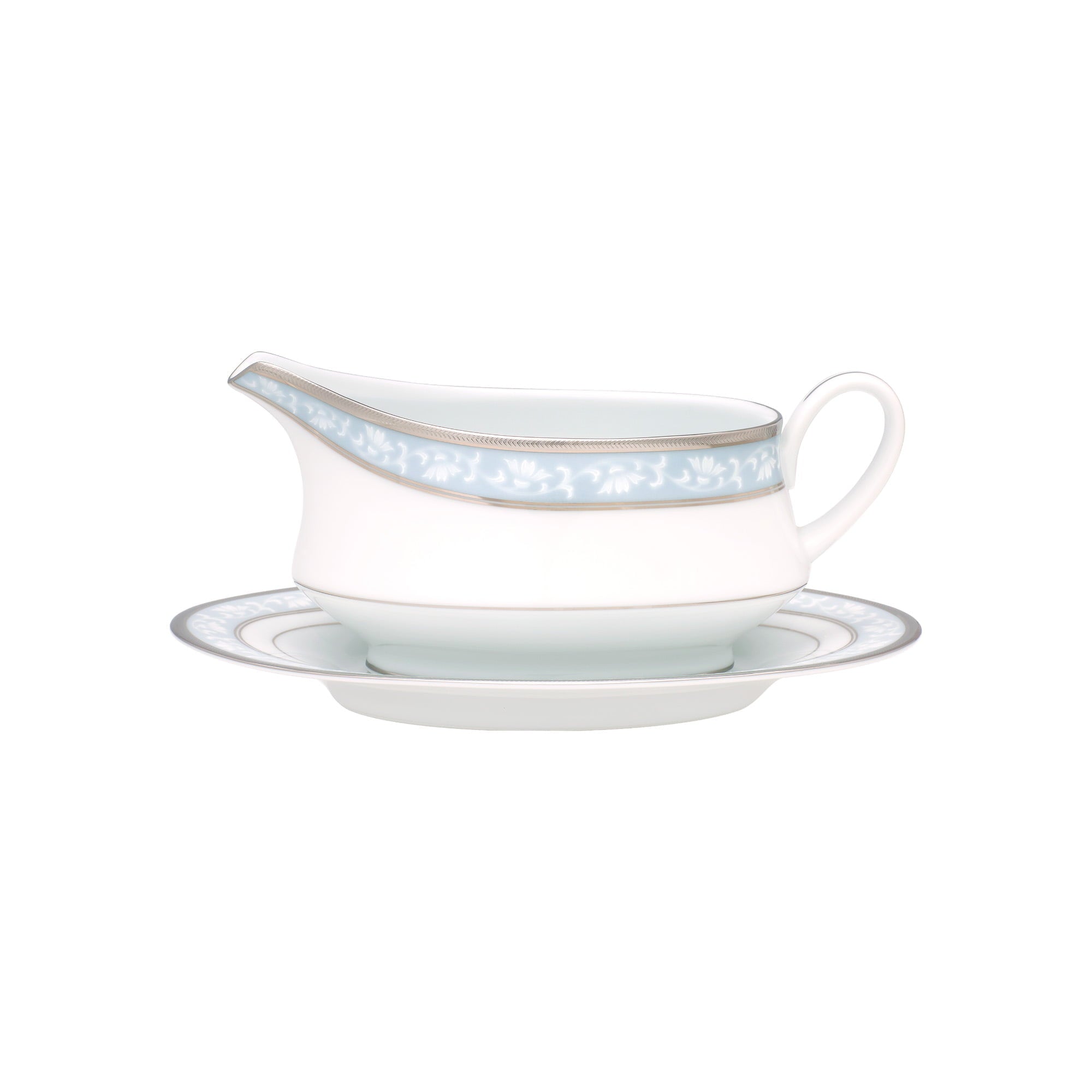 Noritake Gravy Boat w/Saucer - Brunswick Platinum