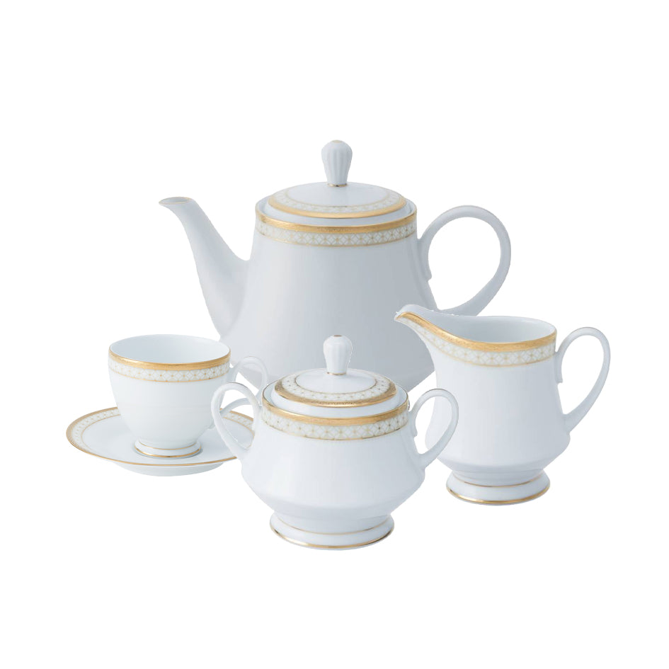 Noritake 17Pcs Tea Set For 6 Persons - Rochester Gold
