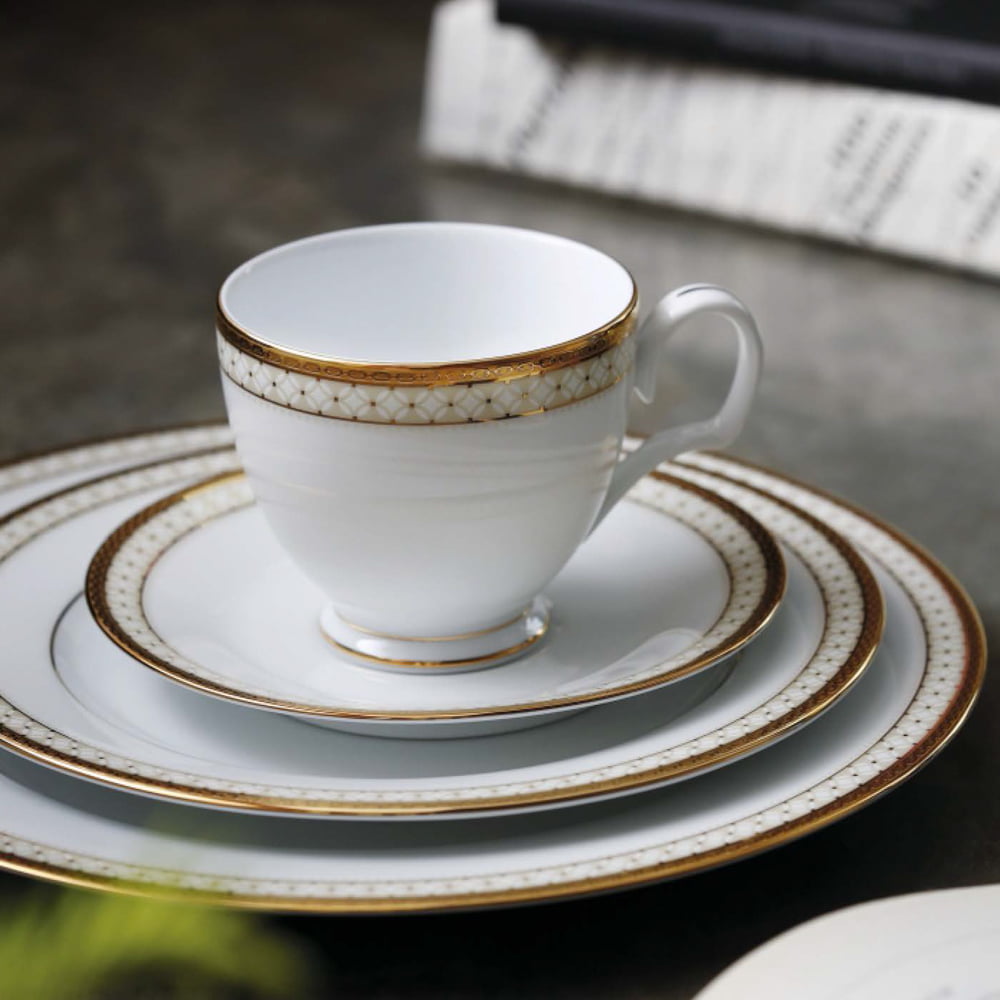 Noritake 96Pcs Dinner & Tea Set for 12 Person - Rochester Gold