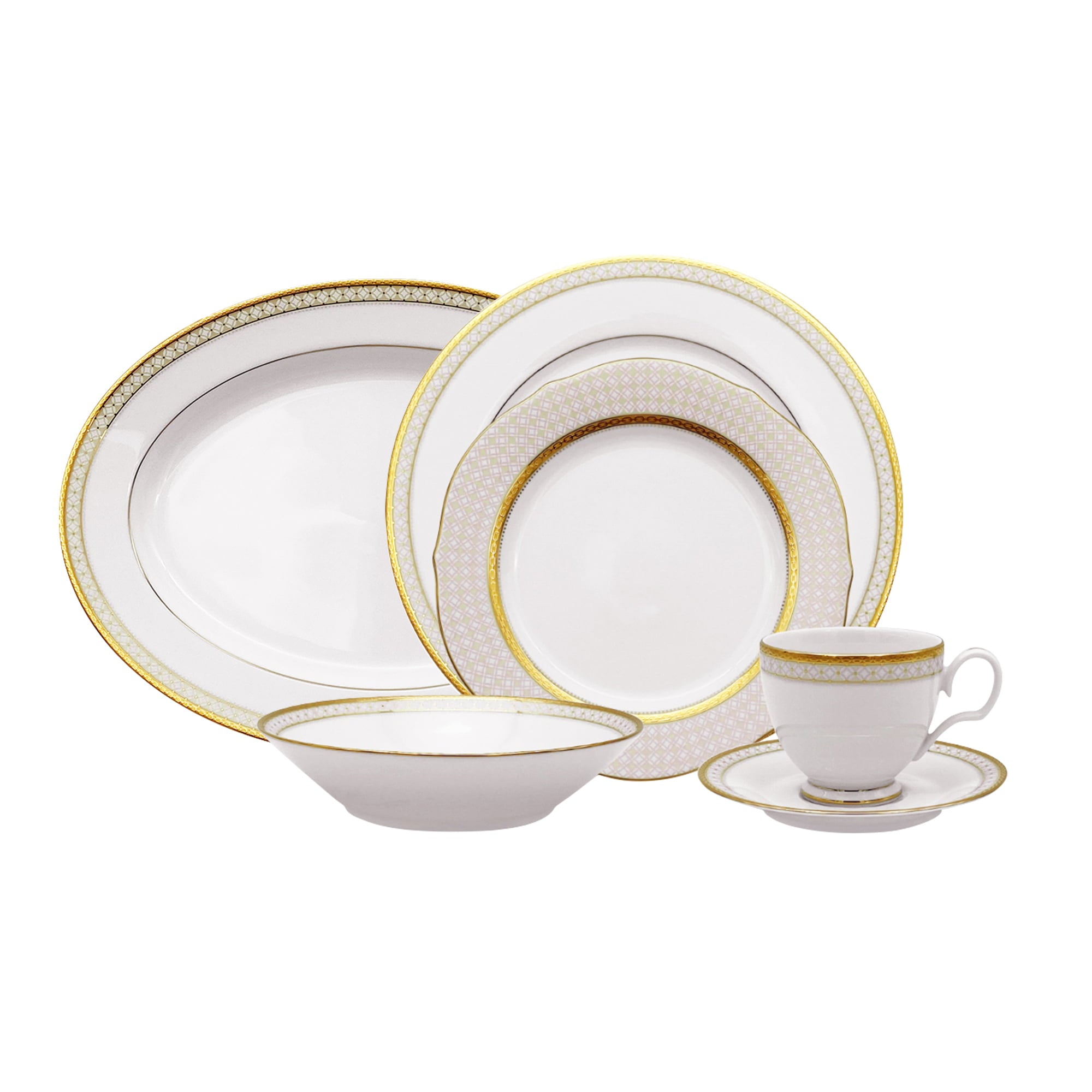 Noritake 33Pcs Dinner Set with Teapot for 6 Person - Rochester Gold