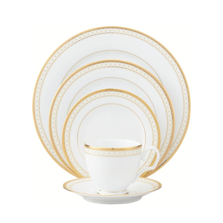 Noritake 96Pcs Dinner & Tea Set for 12 Person - Rochester Gold