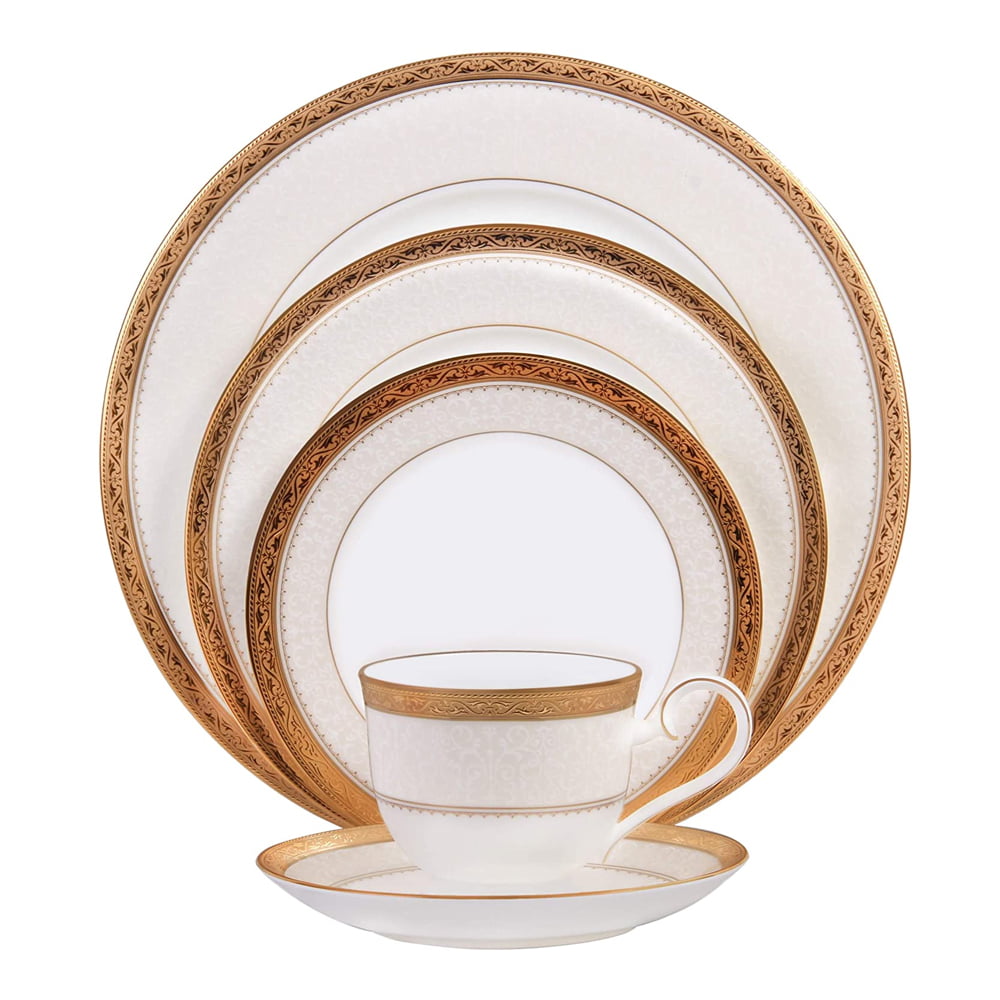 Noritake 96Pcs Dinner & Tea Set for 12 Person - Odessa Gold