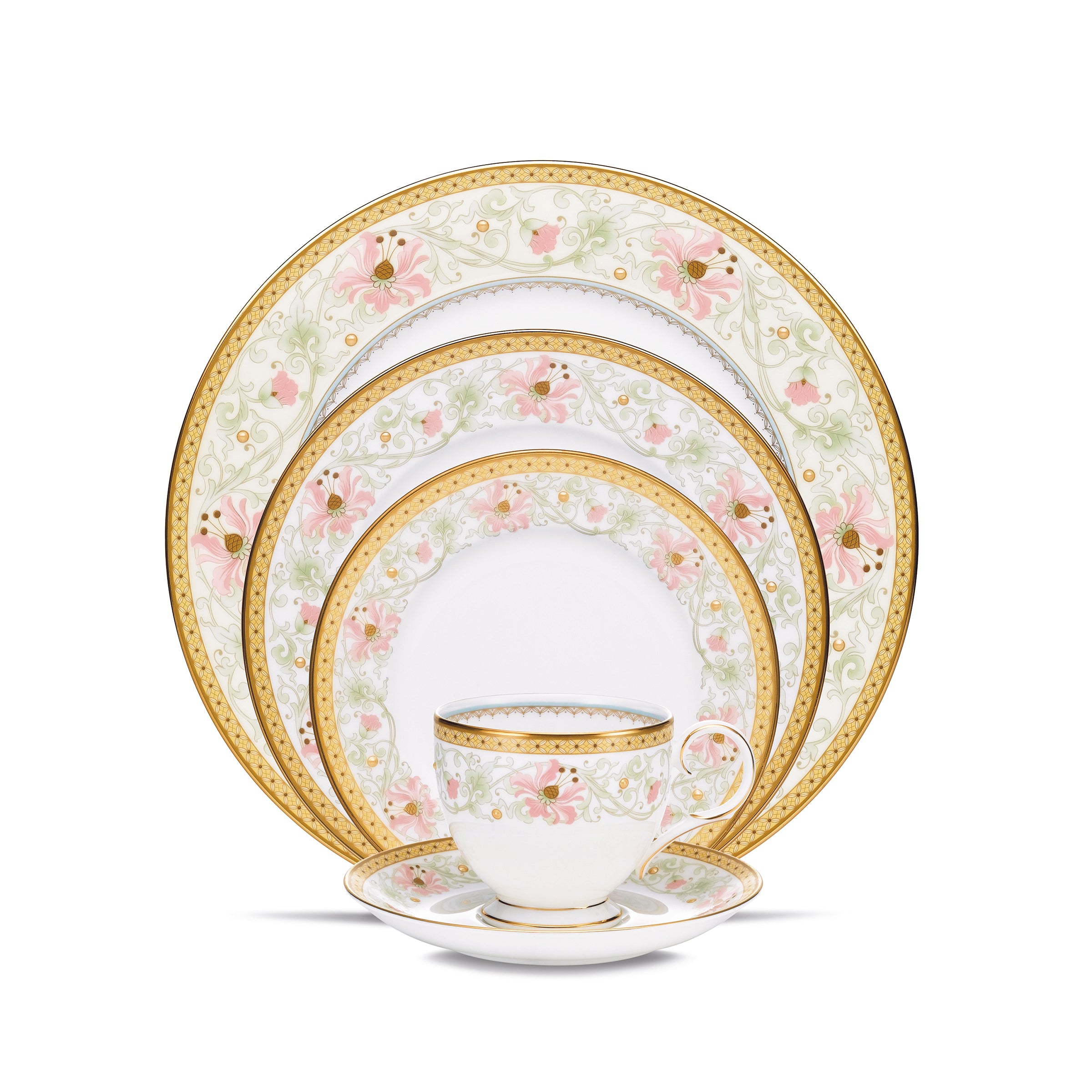 Noritake 96Pcs Dinner & Tea Set for 12 Person - Blooming Splendor