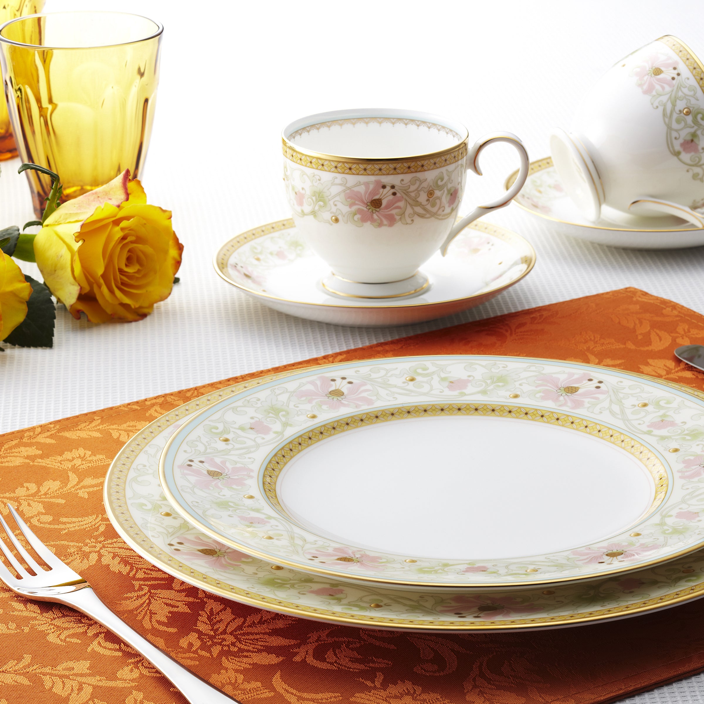 Noritake 96Pcs Dinner & Tea Set for 12 Person - Blooming Splendor