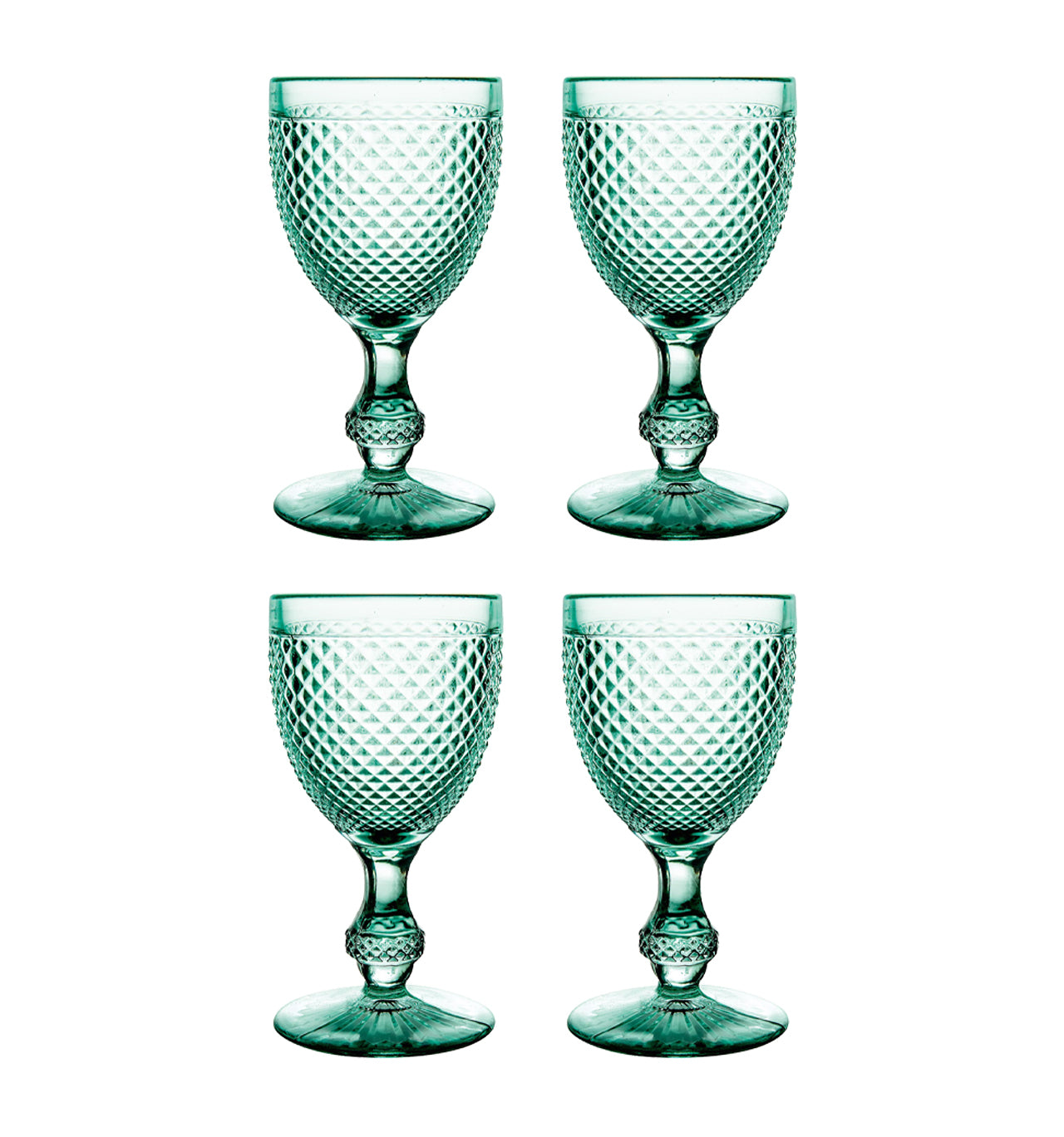 Vista Alegre Set with 4 Water Goblets Mint Green - Bicos Verde