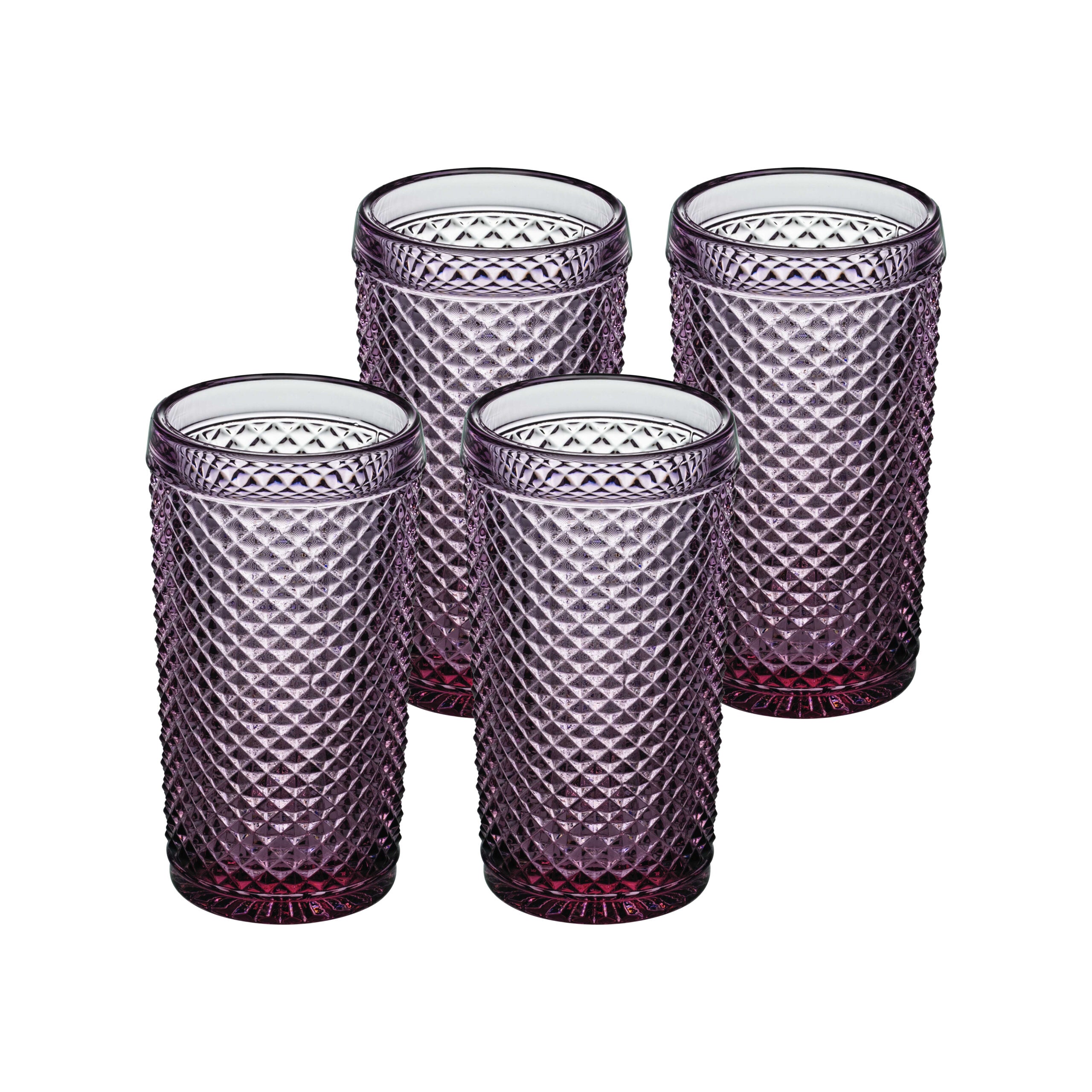 Vista Alegre Set with 4 Highballs Set - Bicos Rosa Pink