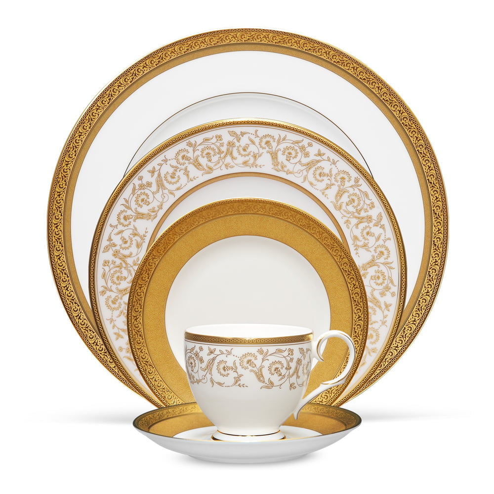 Noritake 96Pcs Dinner & Tea Set for 12 Person - Summit Gold