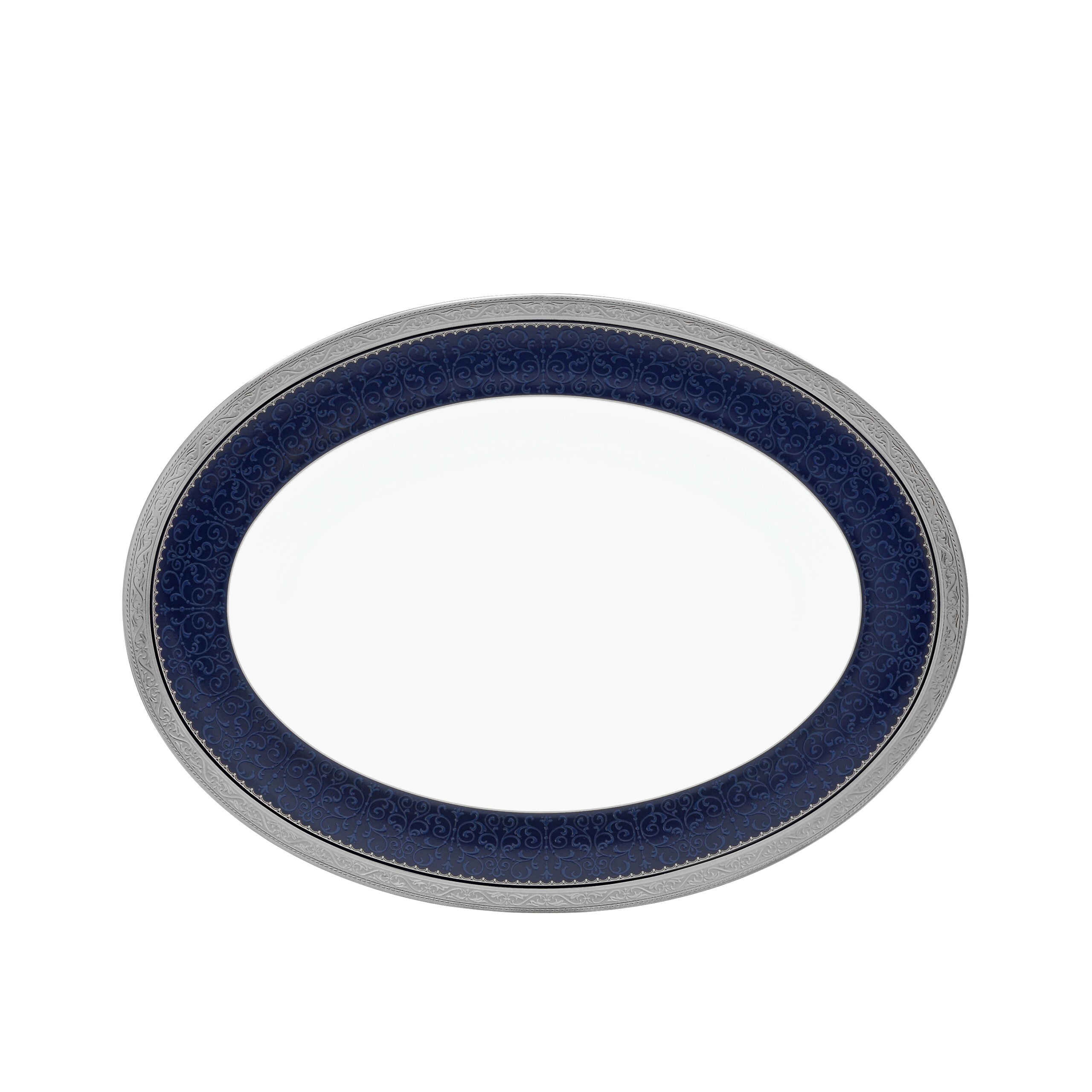 Noritake 96Pcs Dinner & Tea Set for 12 Person - Odessa Cobalt Platinum