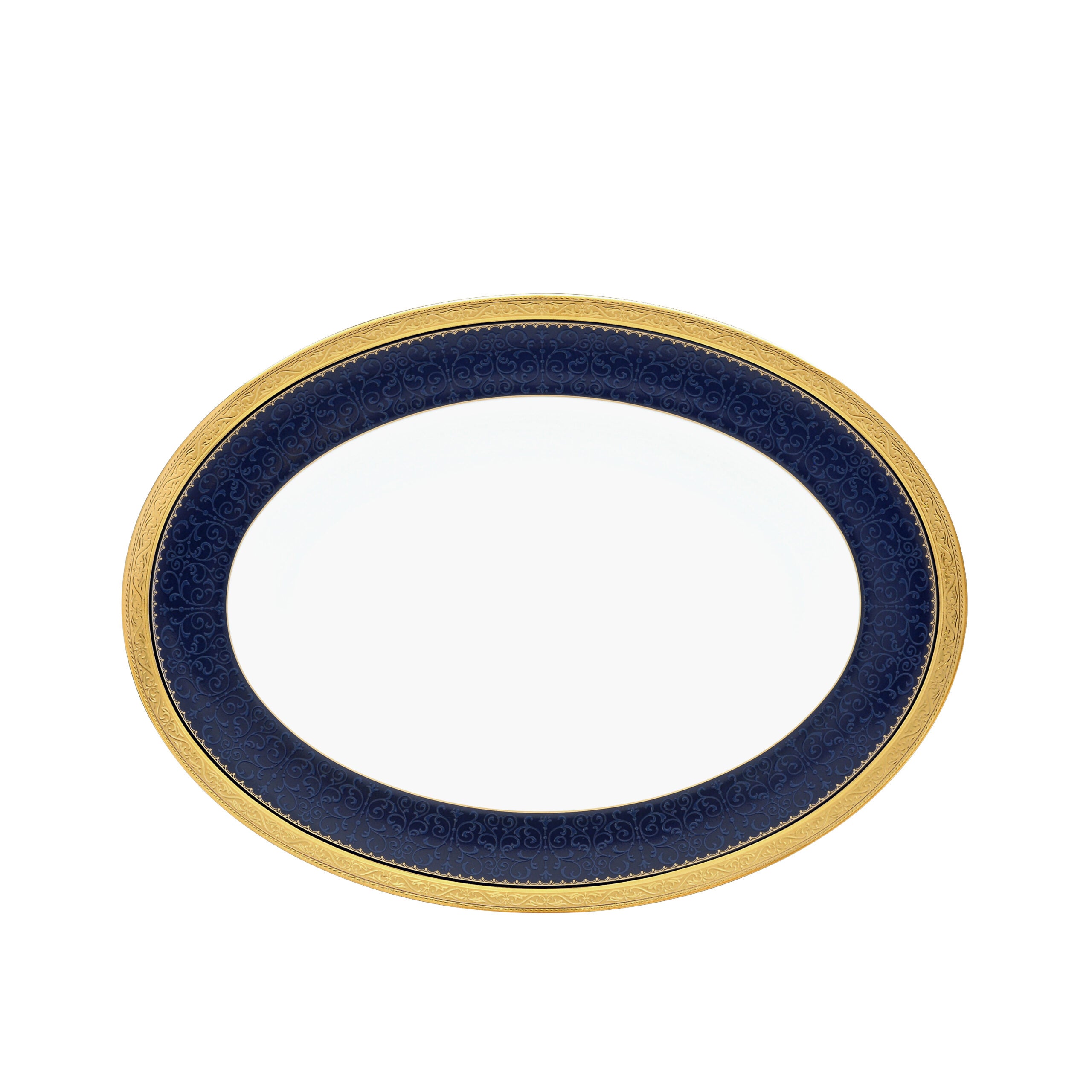 Noritake 96Pcs Dinner & Tea Set for 12 Person - Odessa Cobalt Gold