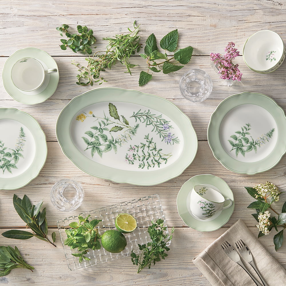 SUGAR BOWL/COVER - ENGLISH HERBS