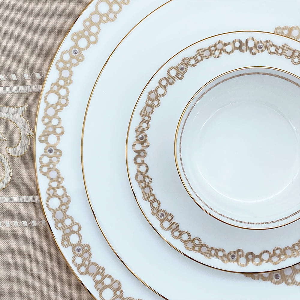 Noritake 47Pcs Dinner & Tea Set for 8 Person - Chatham Gold