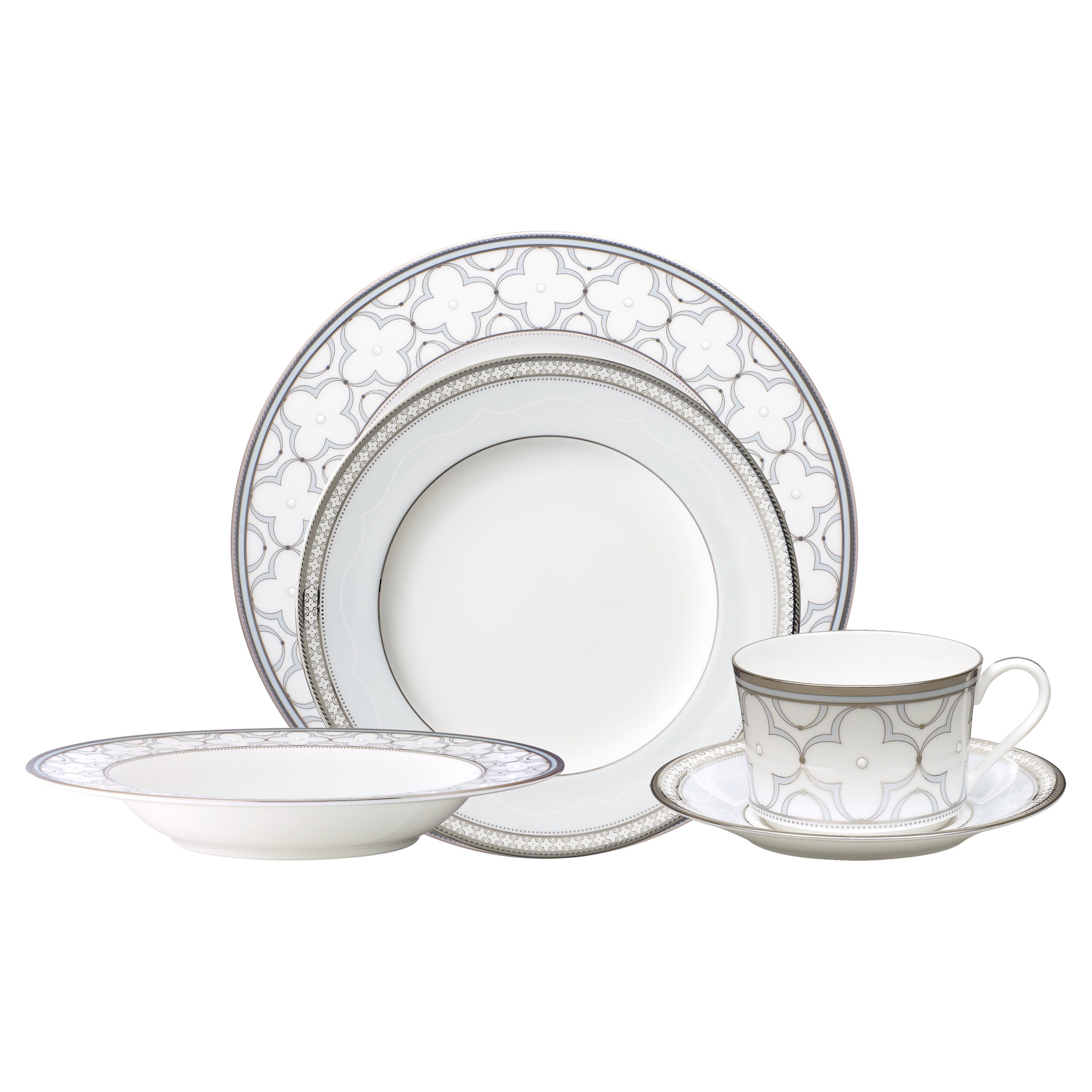 Noritake 47Pcs Dinner & Tea Set for 8 Person – Trefolio Platinum