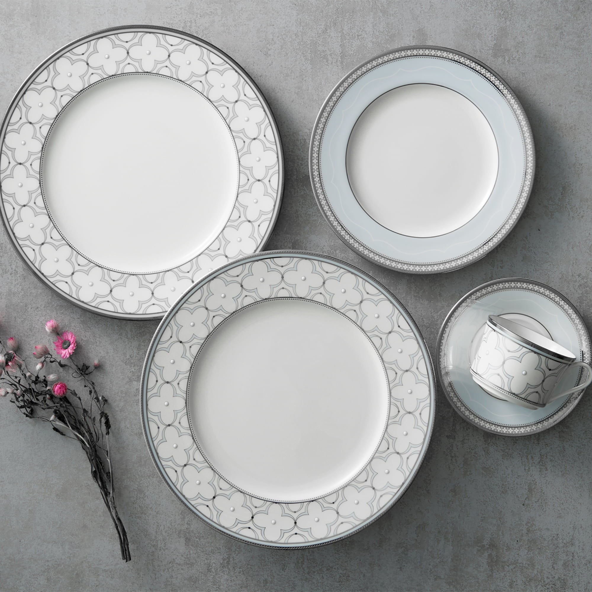 Noritake 34Pcs Asian Dinner Set - Trefolio Platinum