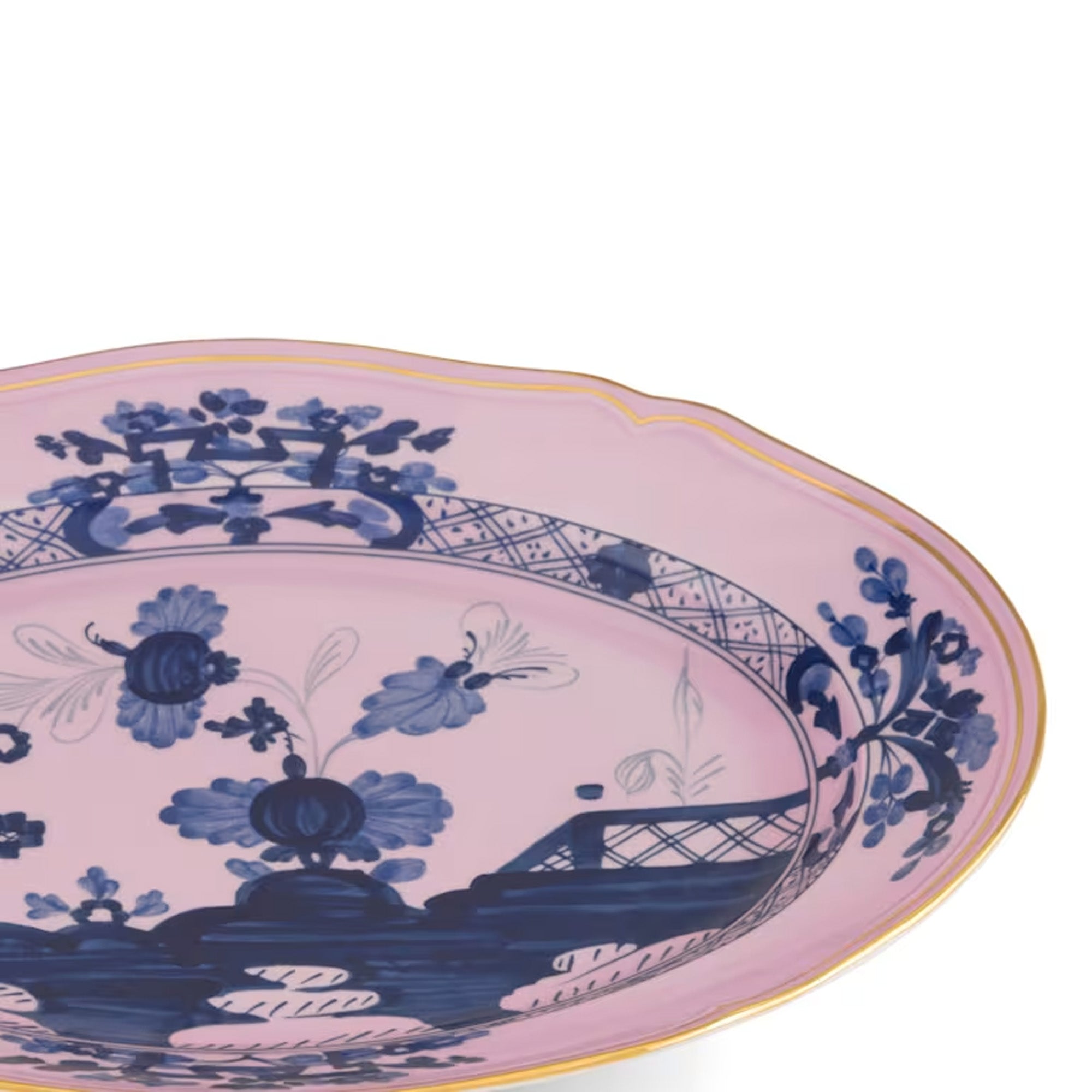 Ginori 1735 Oval Flat Platter 34CM - Oriente Italiano Azalea